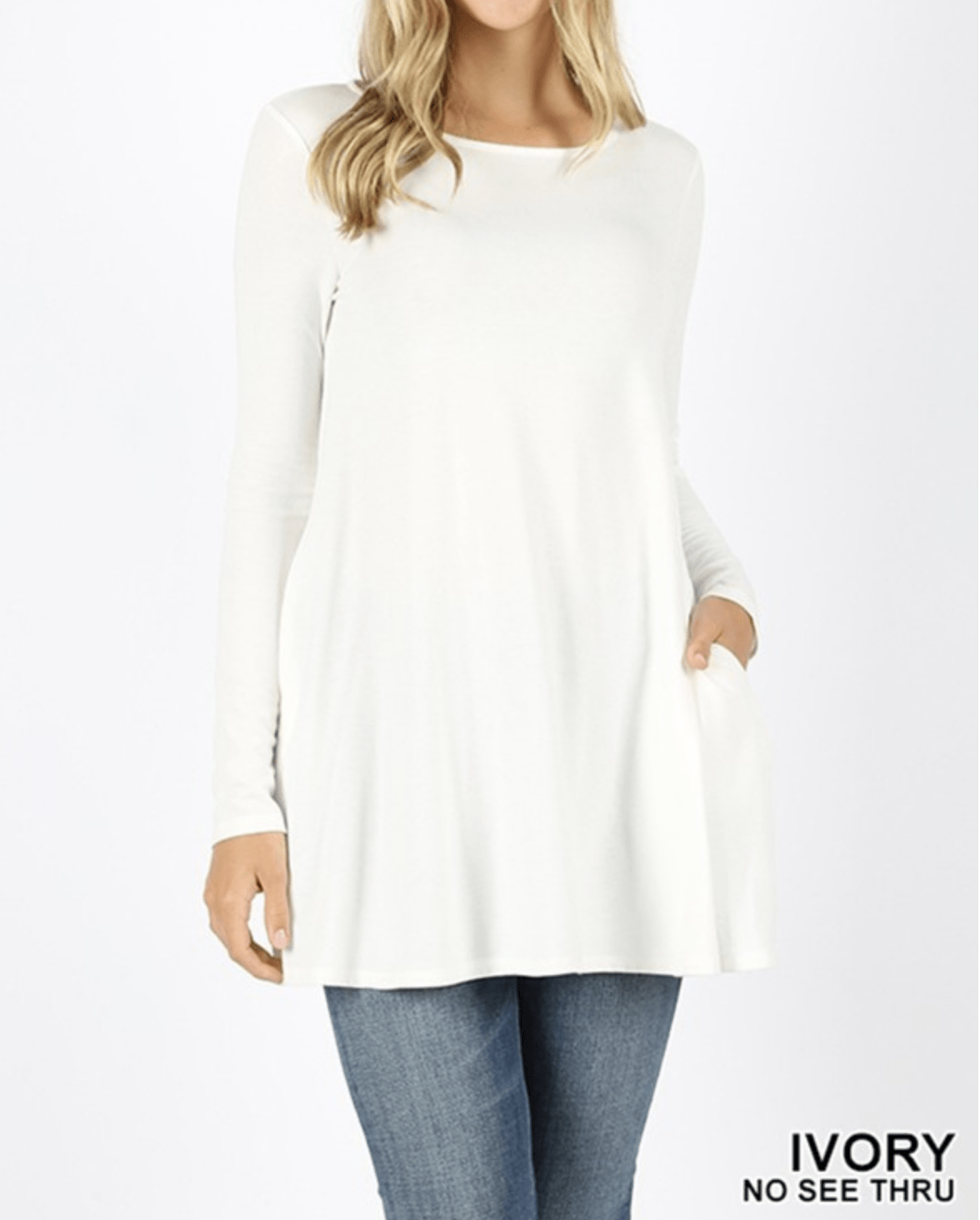 LONG SLEEVE BOAT NECK FLARED TOP Kabayare