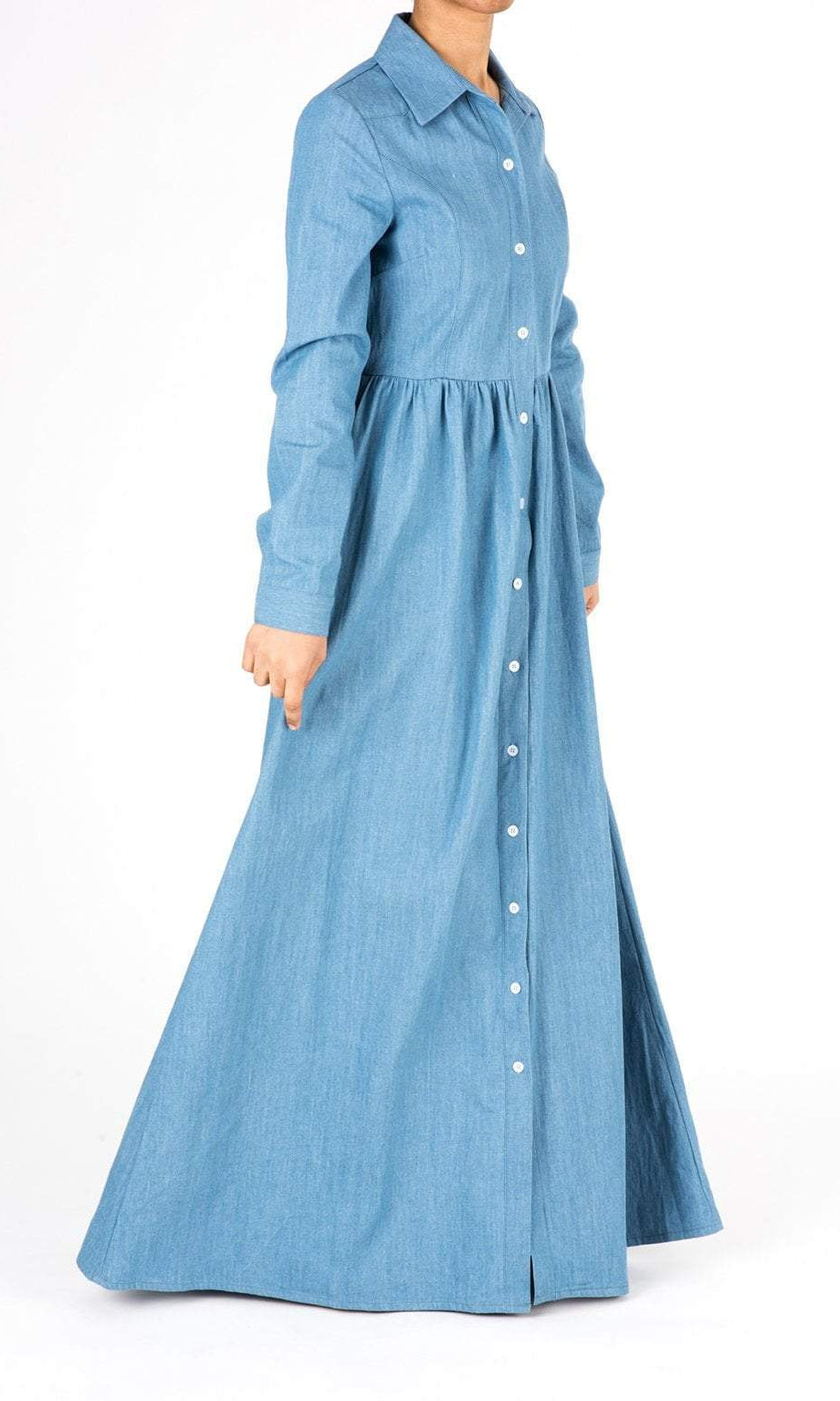 Long Sleeve Denim Maxi Dress Kabayare