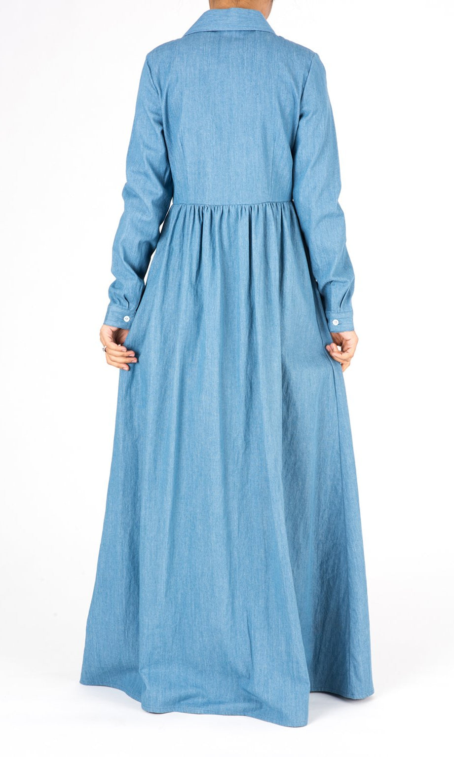 Long Sleeve Denim Maxi Dress Kabayare