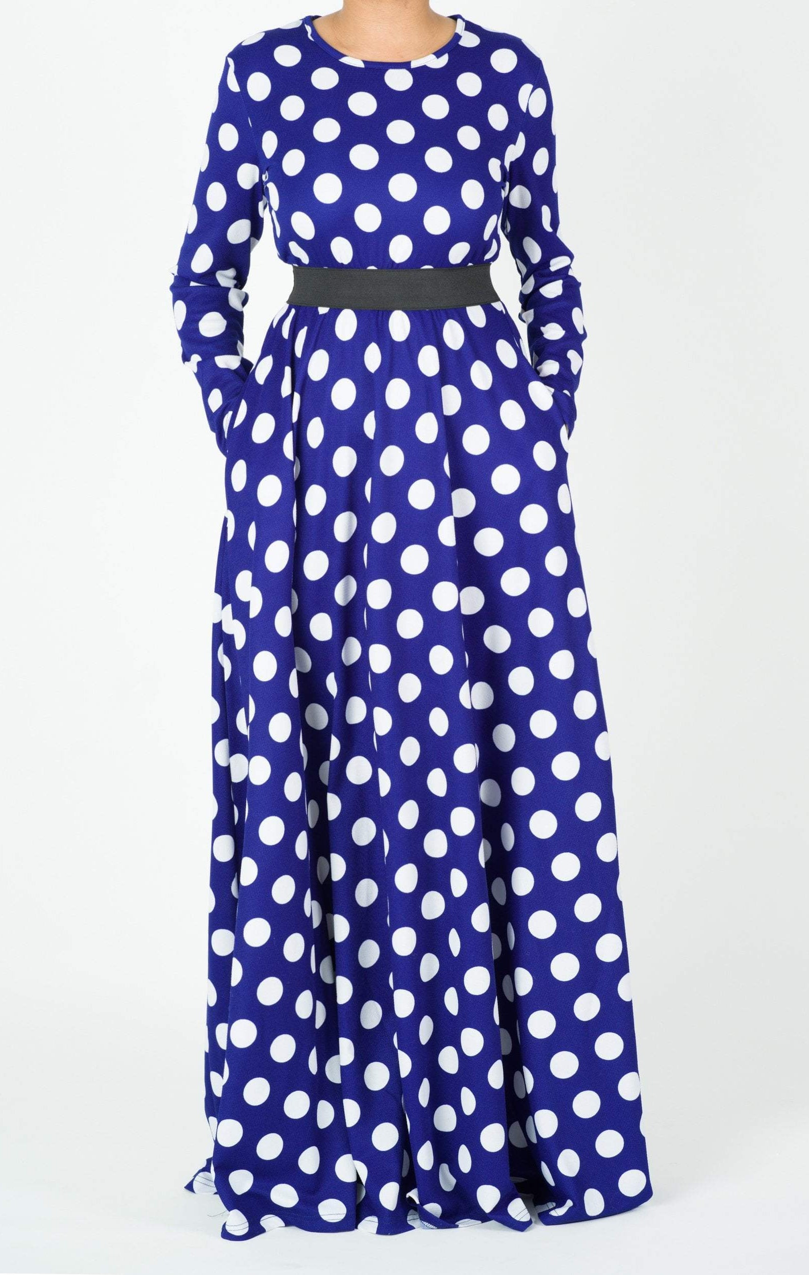 Long Sleeve Polka dots maxi dress Kabayare