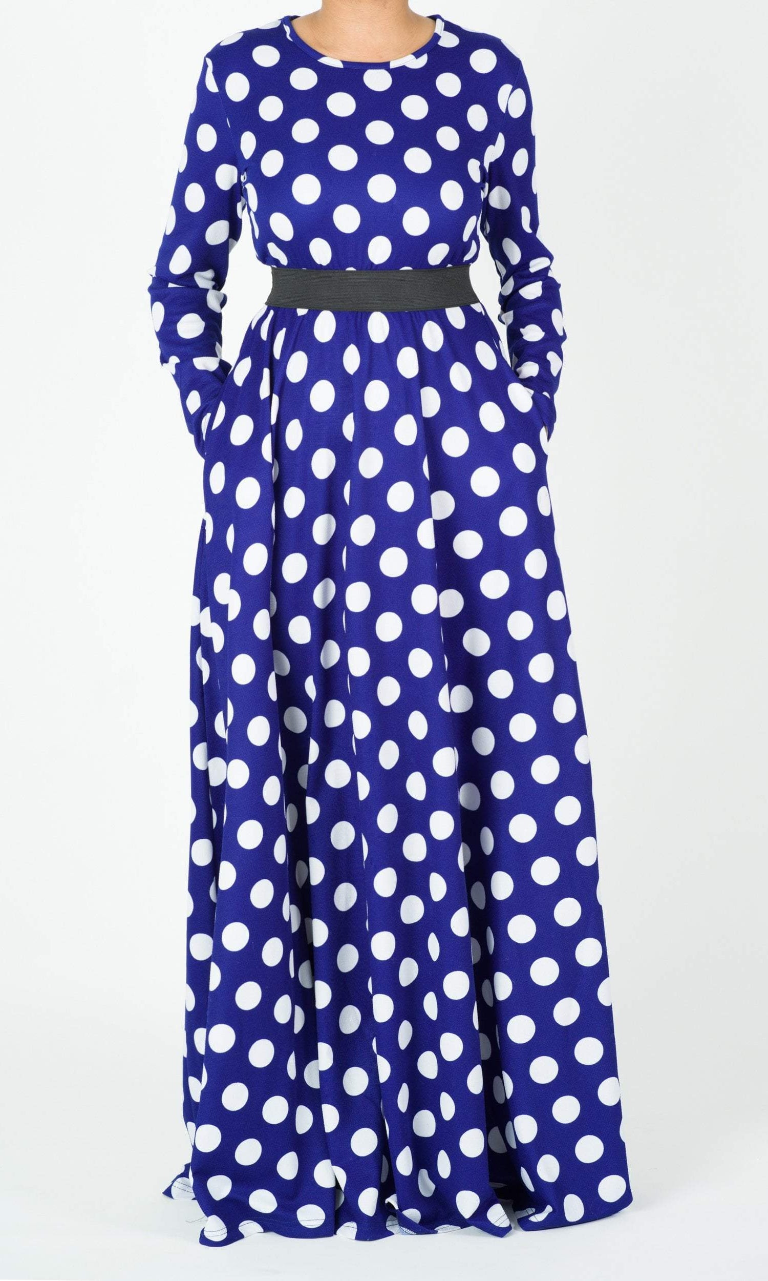 Long Sleeve Polka dots maxi dress Kabayare