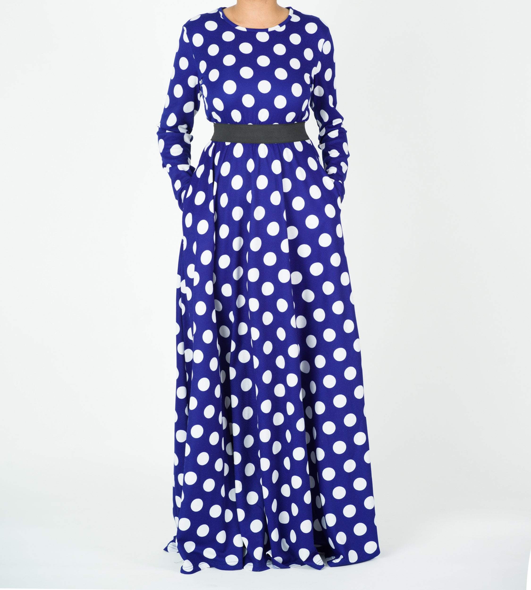 Long Sleeve Polka dots maxi dress Kabayare