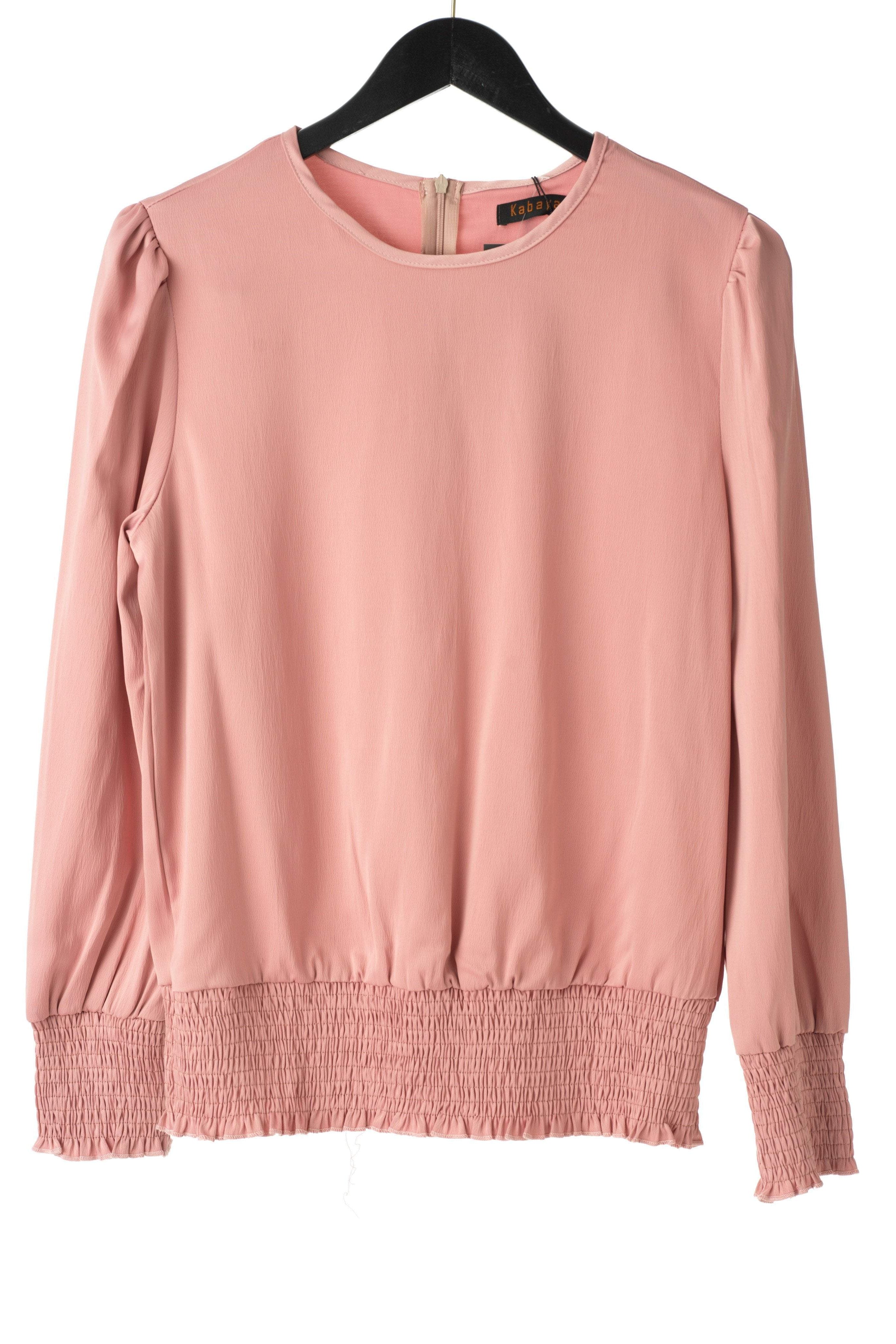 Long sleeve Satin Scrunch Blouse Kabayare