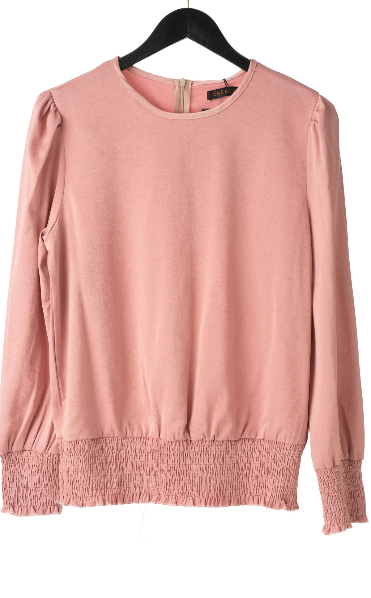 Long sleeve Satin Scrunch Blouse Kabayare