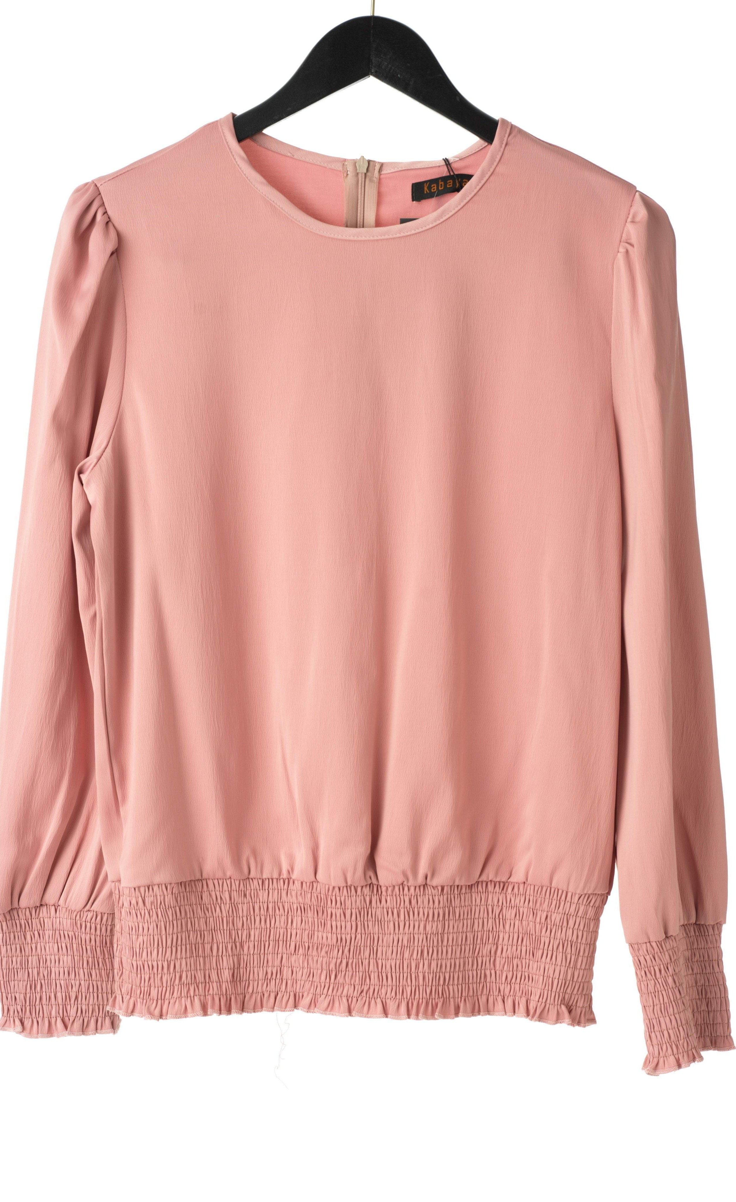 Long sleeve Satin Scrunch Blouse Kabayare