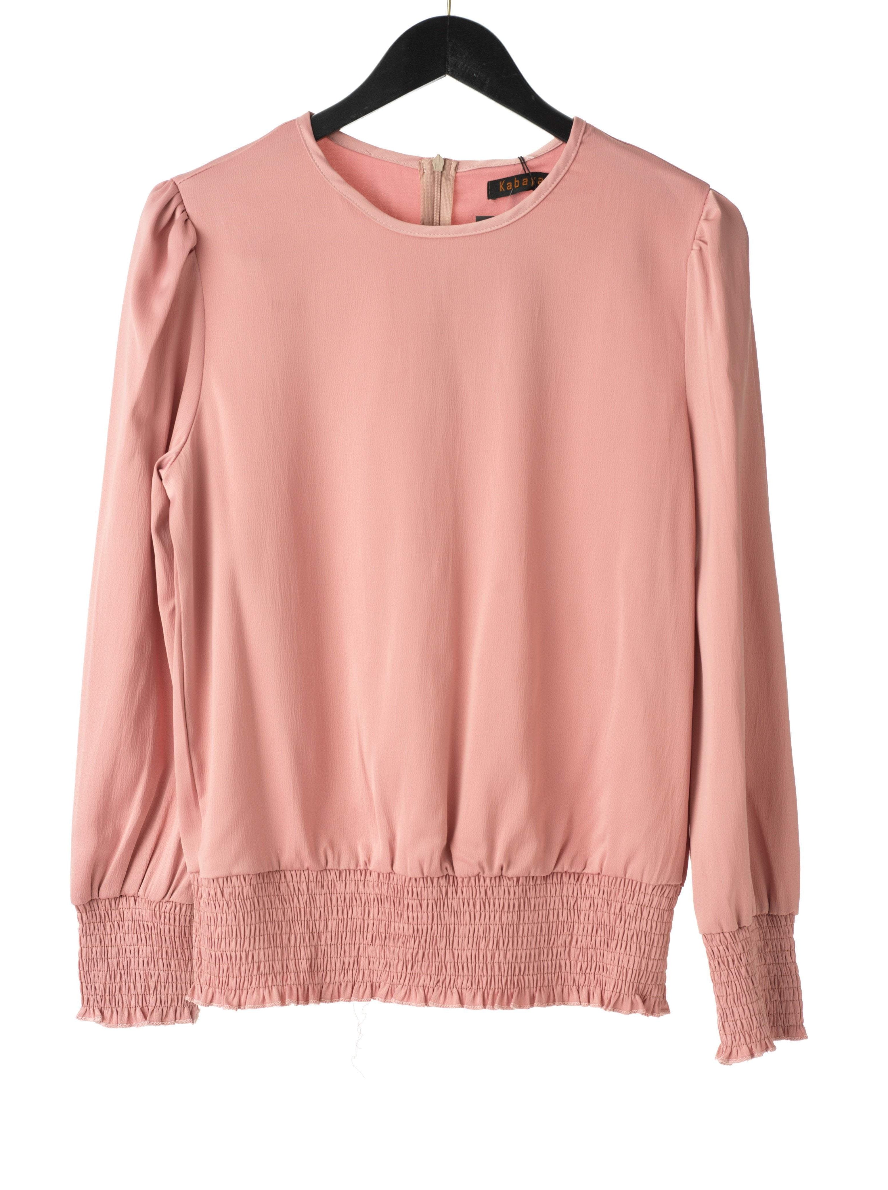 Long sleeve Satin Scrunch Blouse Kabayare
