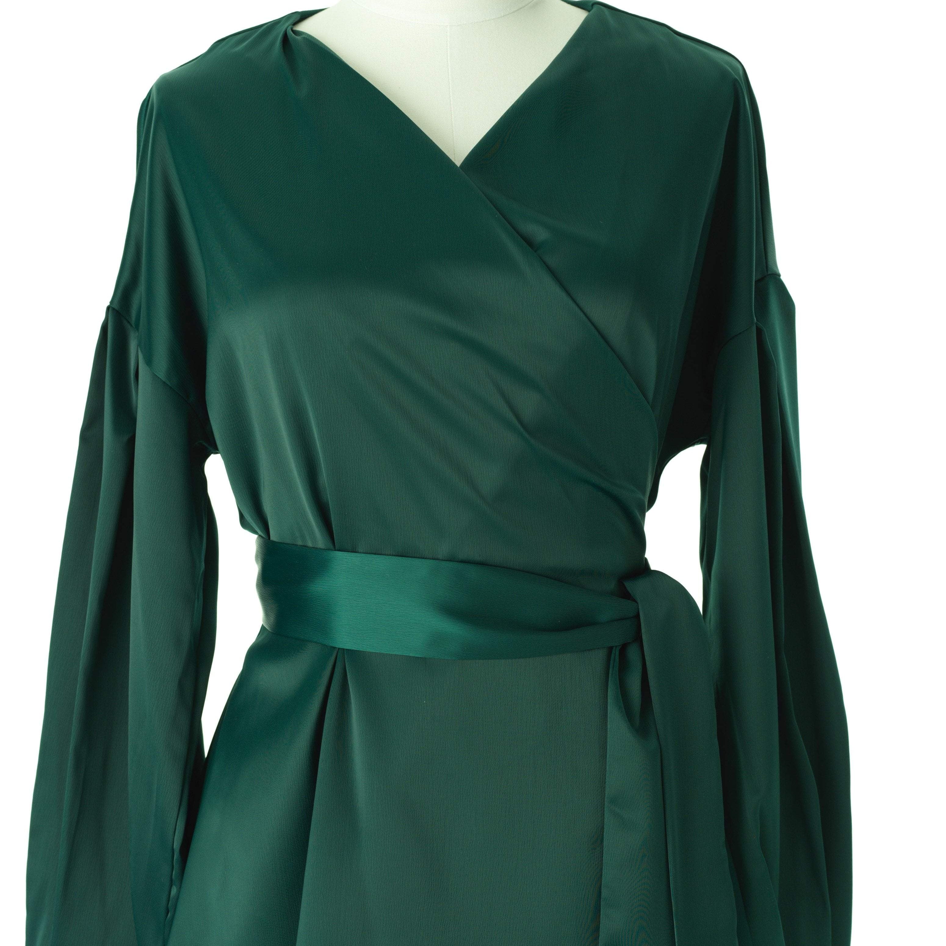 Long sleeve satin wrap top Kabayare