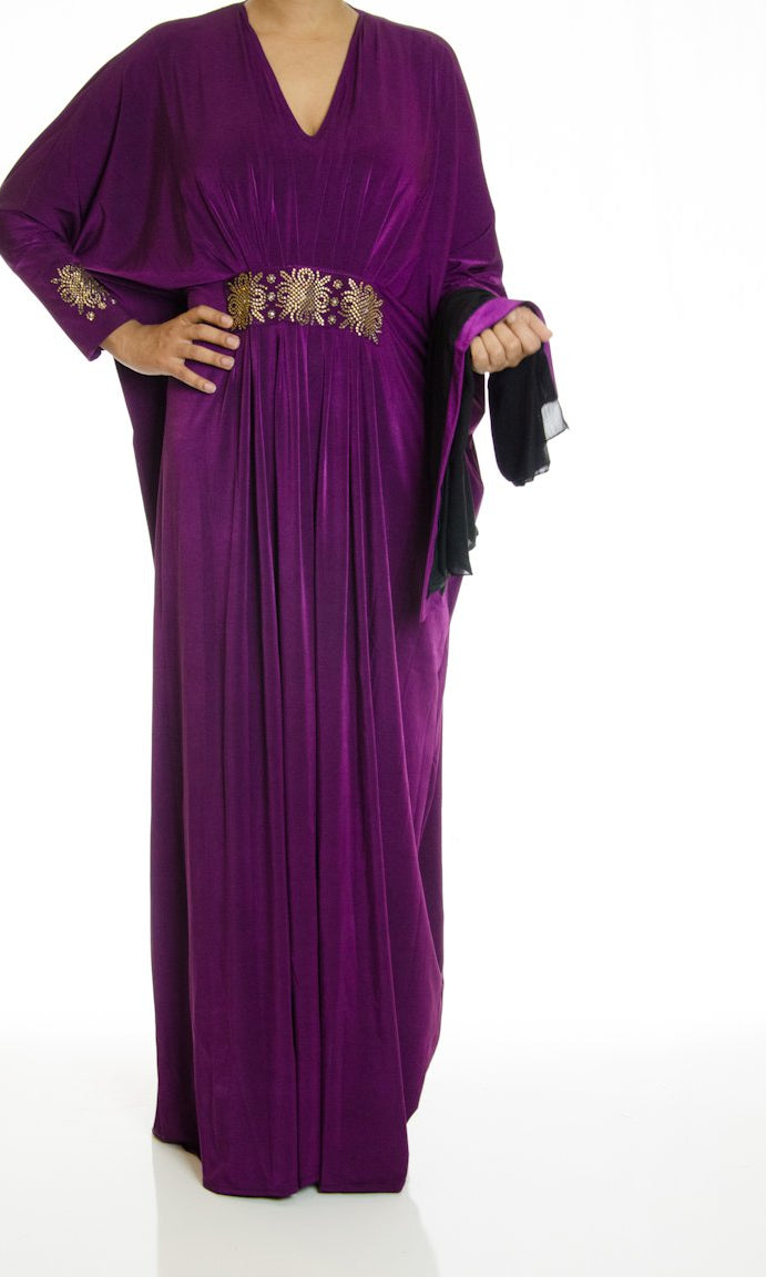 Loral Butterfly Jersey Abaya Kabayare