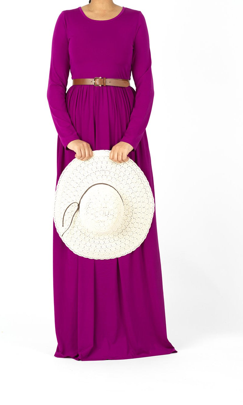 Magenta Milk Silk Maxi Dress Kabayare
