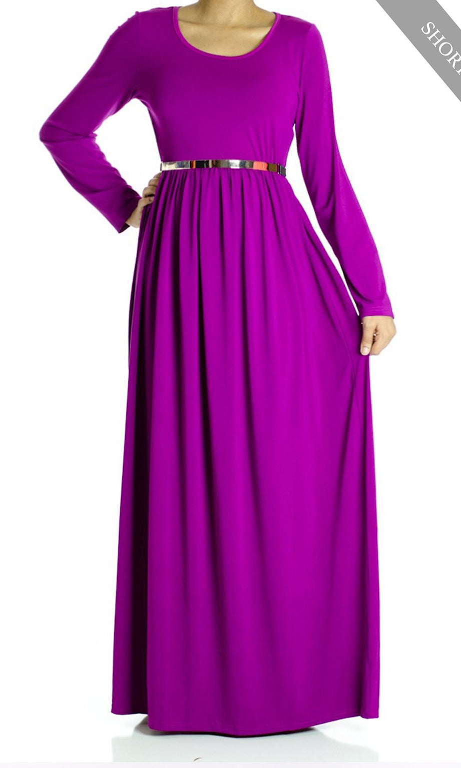 Magenta Milk Silk Maxi Dress with Pockets Short Length Kabayare