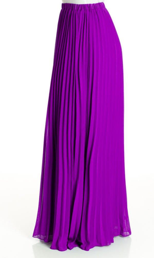 Magenta pleated Maxi Skirt Kabayare