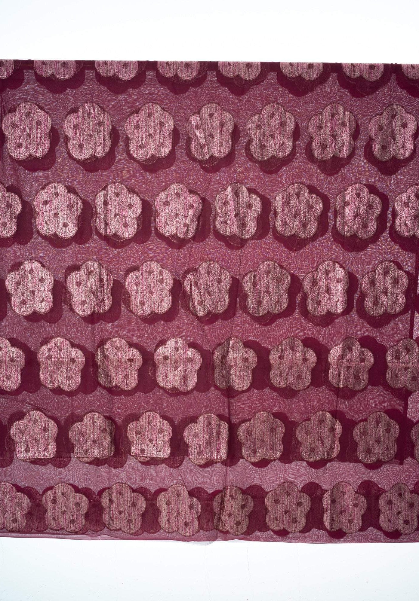 Maroon Floral buds fransawi inspired Dirac set Kabayare