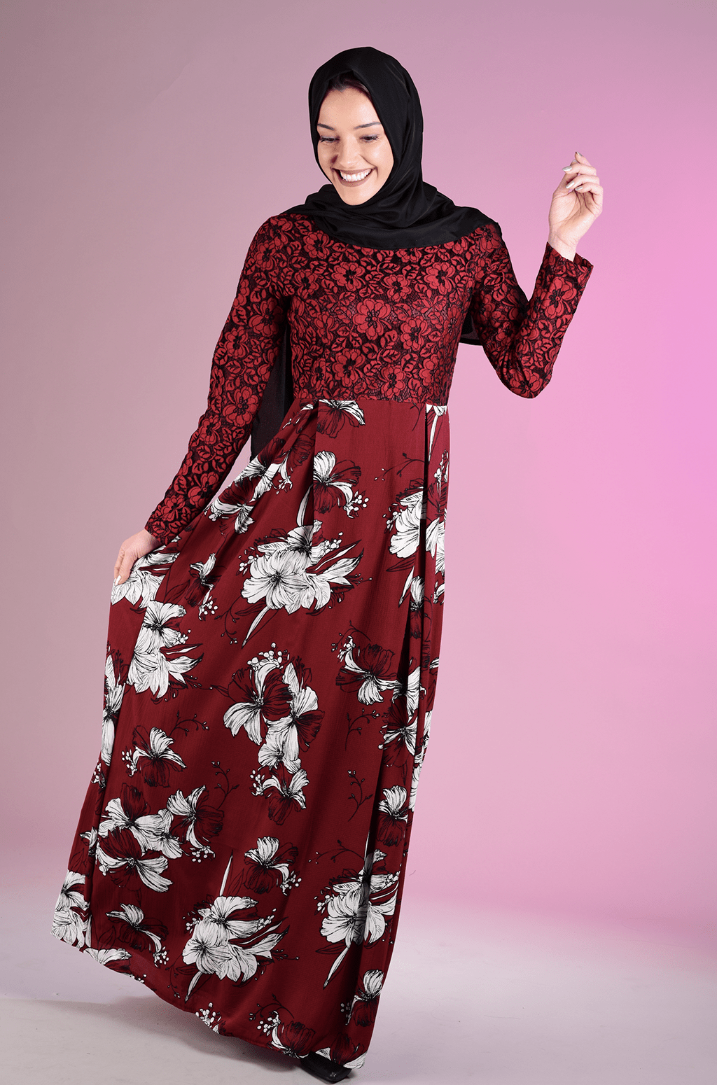 Maroon Jessenia maxi dress Kabayare