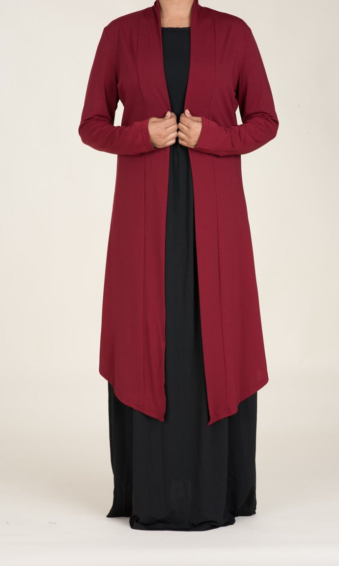 Maroon Maxi Cardigan 2 Kabayare