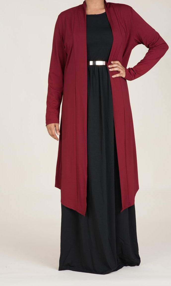 Maroon Maxi Cardigan 2 Kabayare