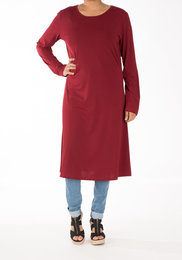 Maroon Midi Dress Kabayare