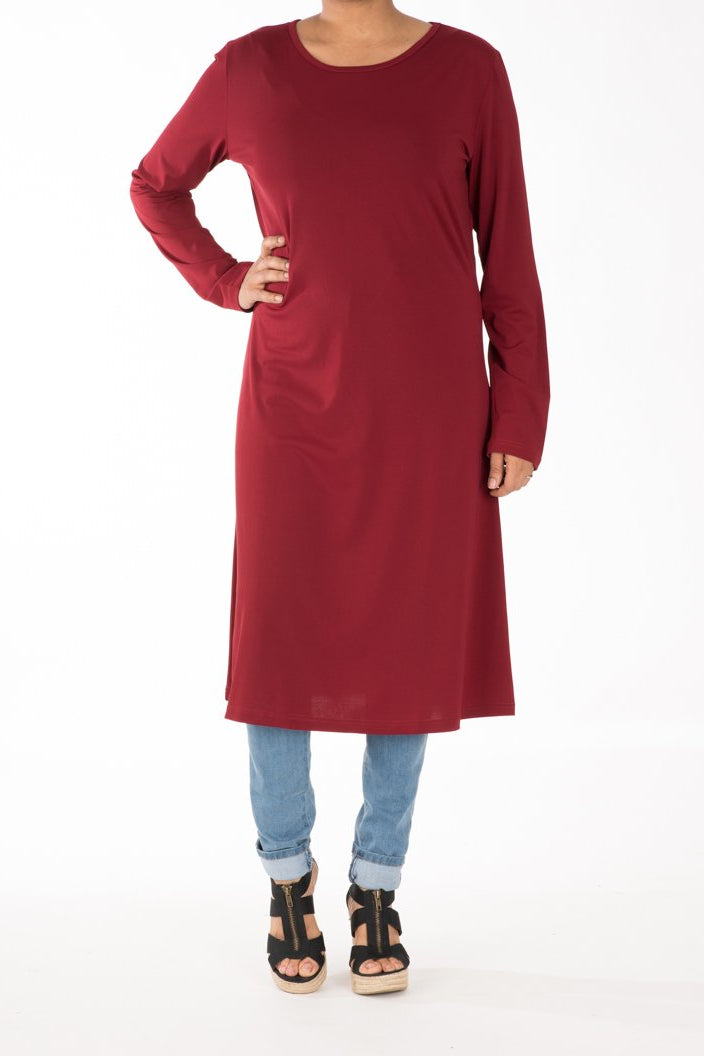 Maroon Midi Dress Kabayare