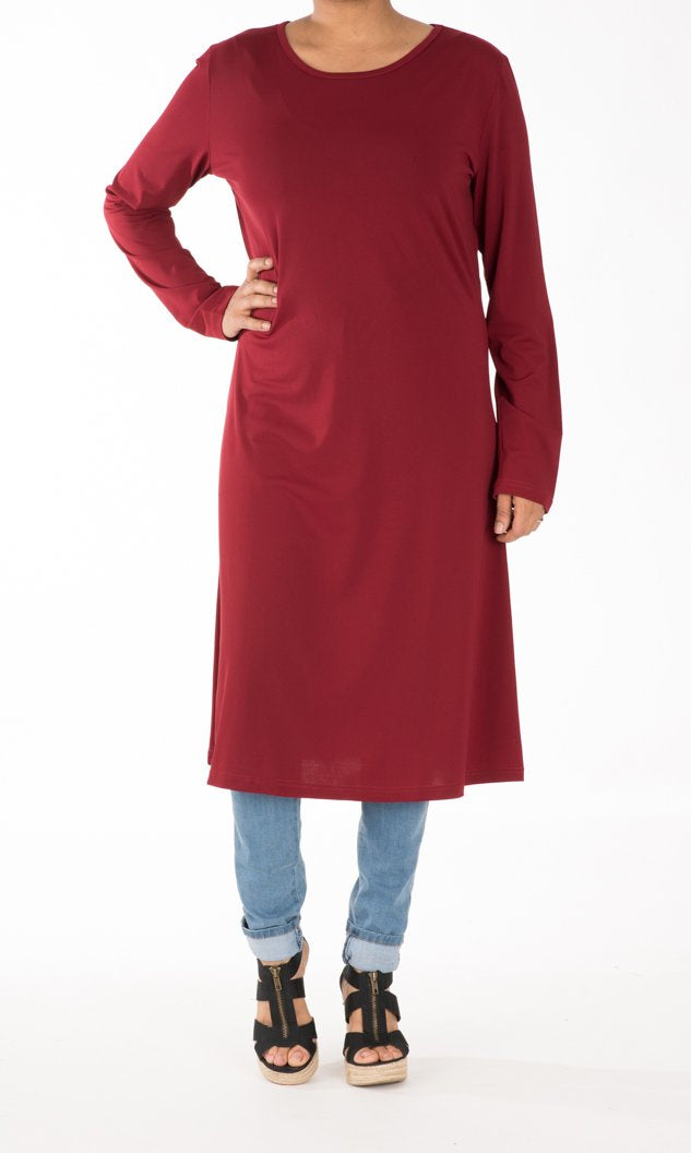 Maroon Midi Dress Kabayare