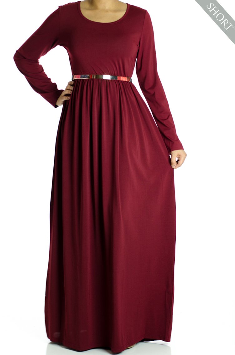Maroon Milk Silk Maxi Dress (Short) Kabayare