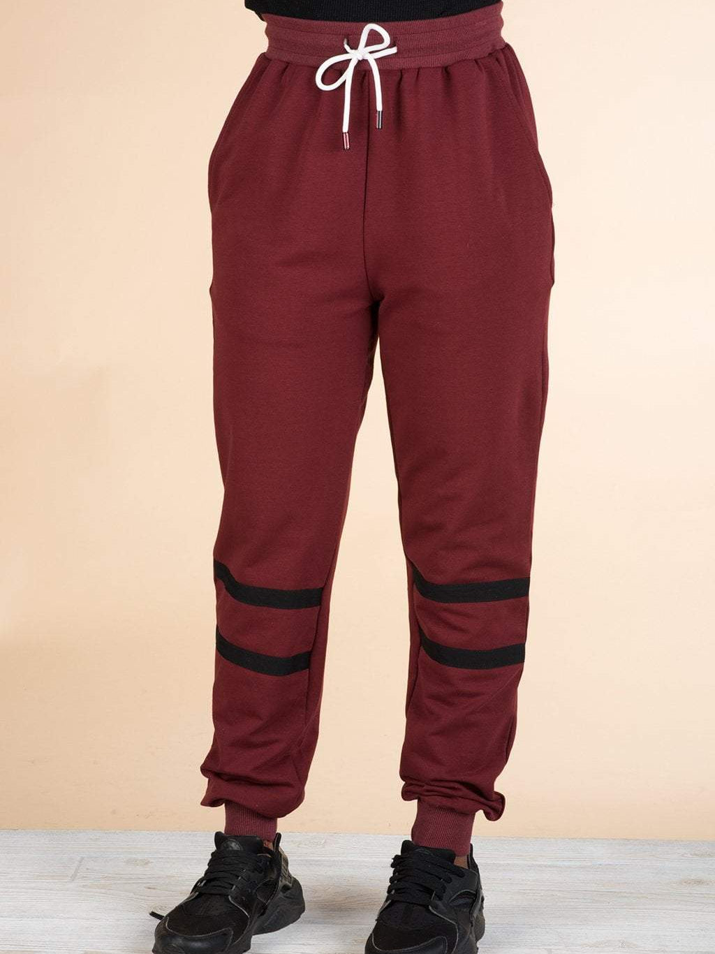 Maroon Modest Chic Sweat Pants Kabayare