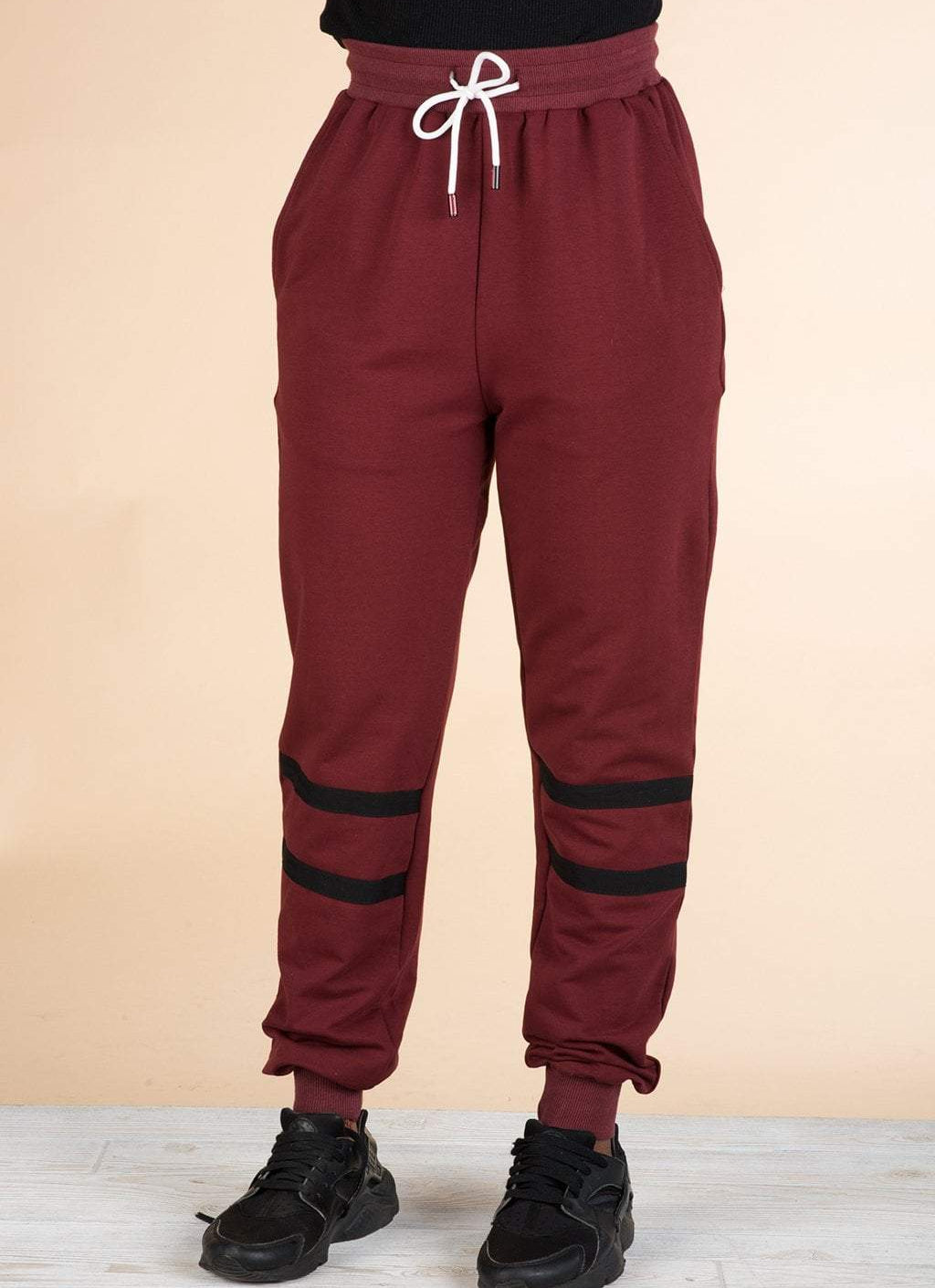 Maroon Modest Chic Sweat Pants Kabayare