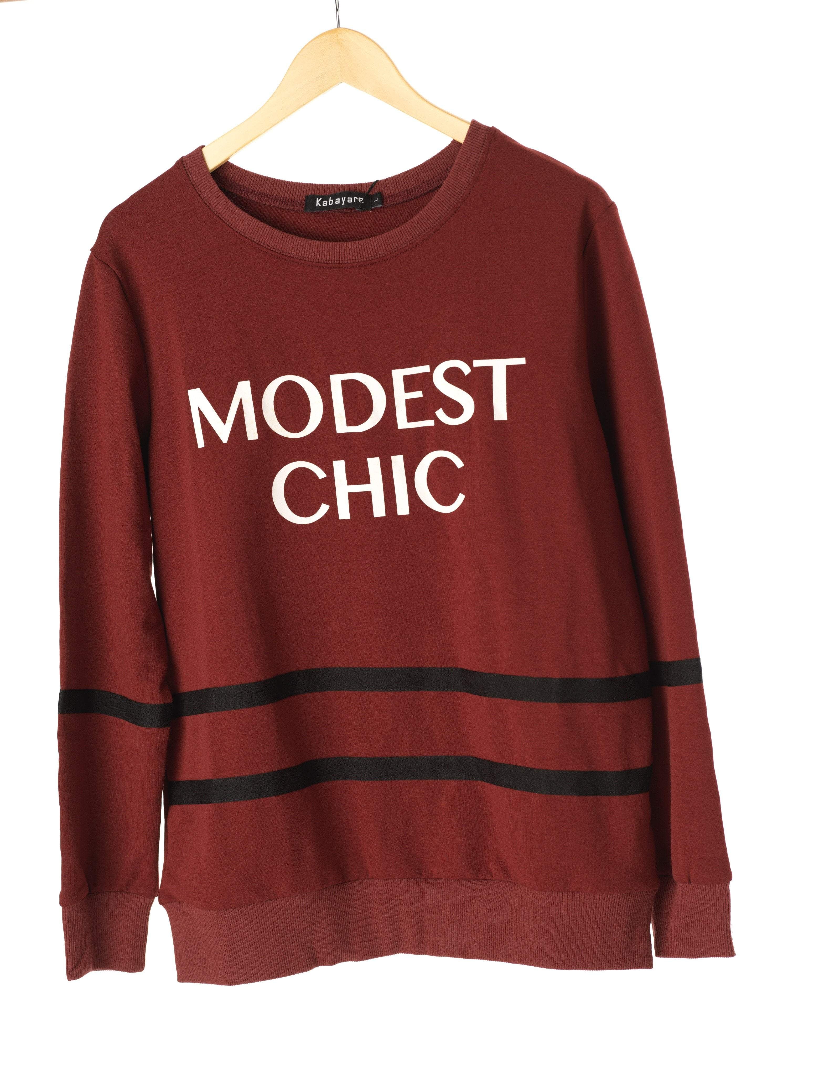 Maroon Modest Chic Sweater Kabayare