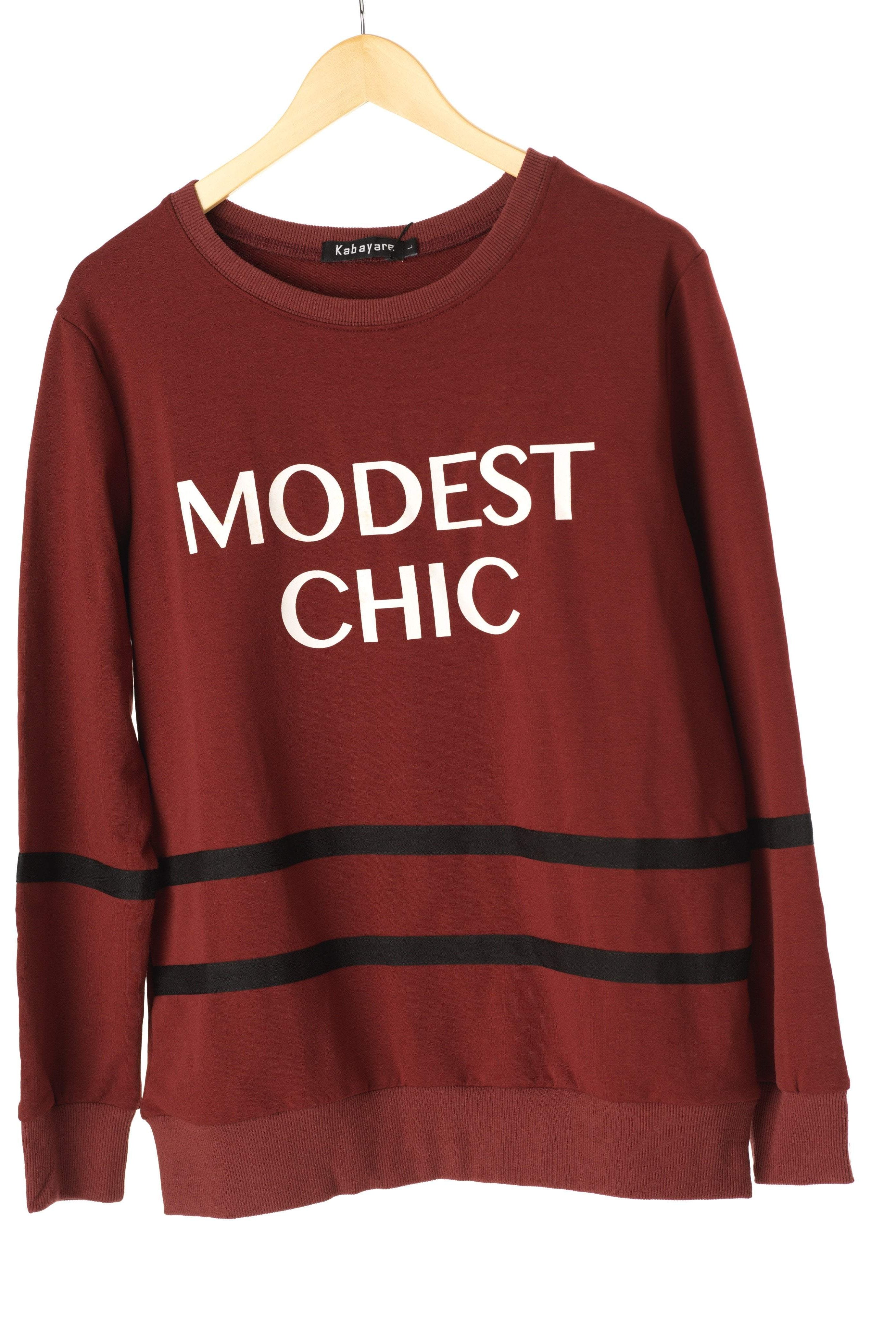 Maroon Modest Chic Sweater Kabayare
