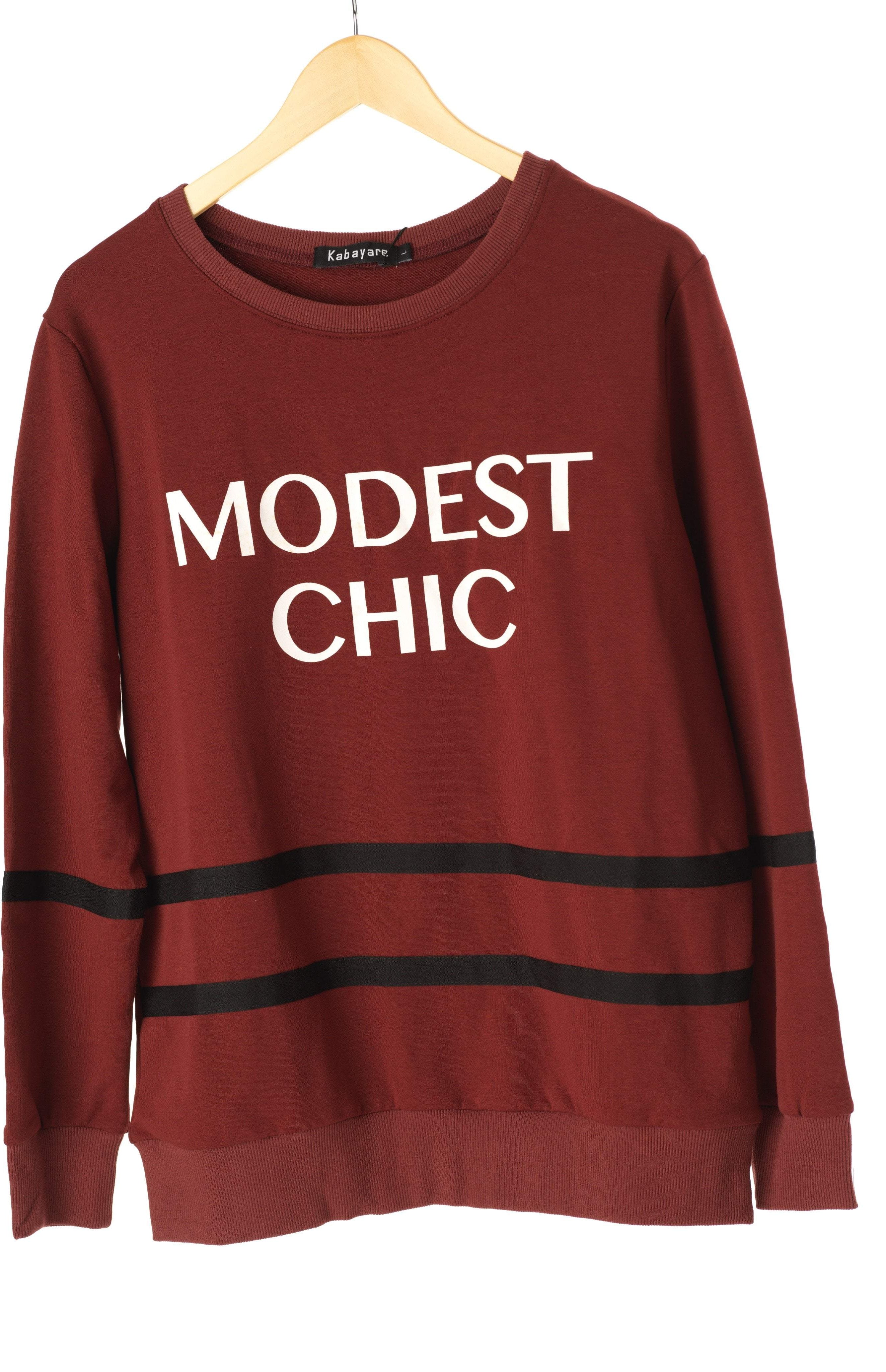 Maroon Modest Chic Sweater Kabayare