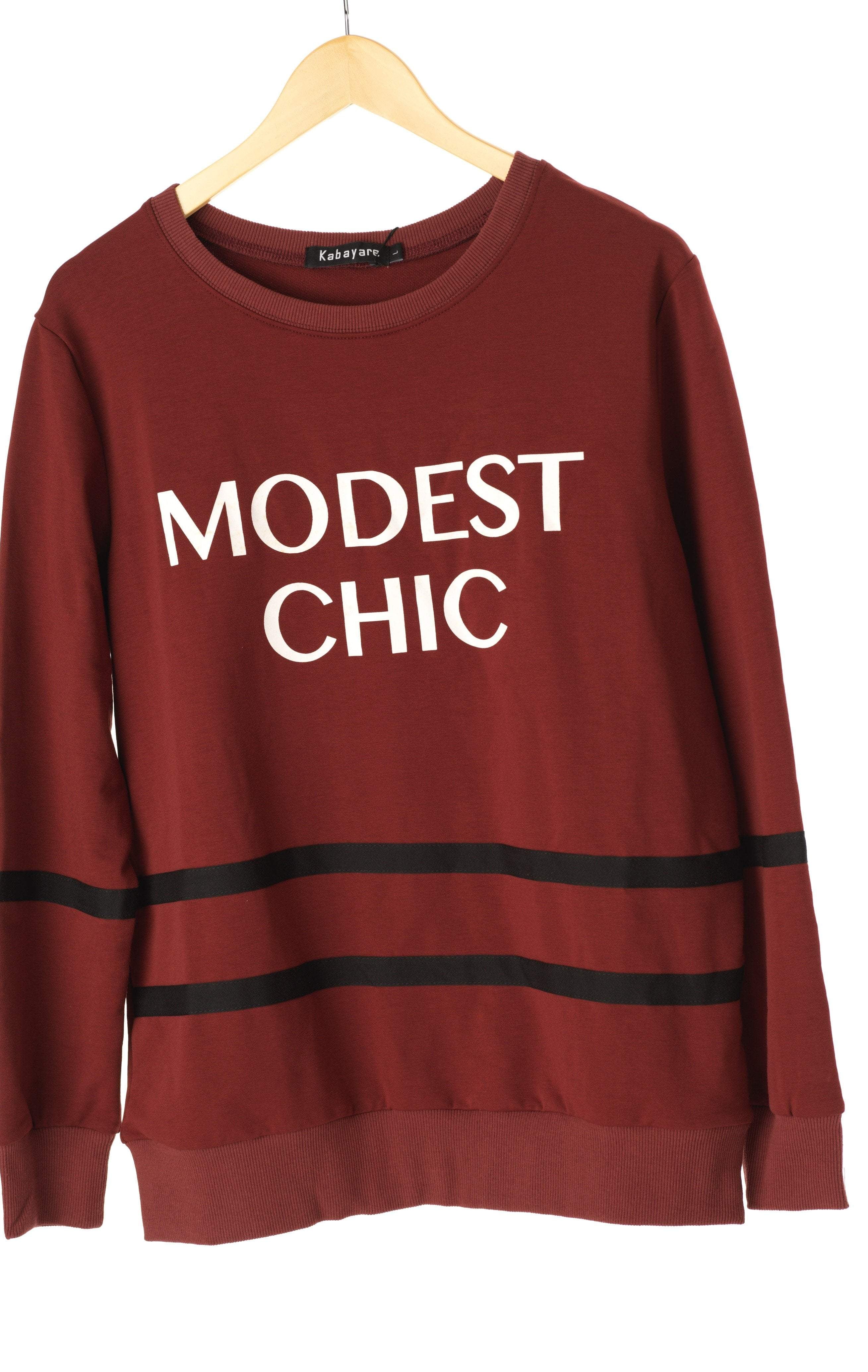 Maroon Modest Chic Sweater Kabayare