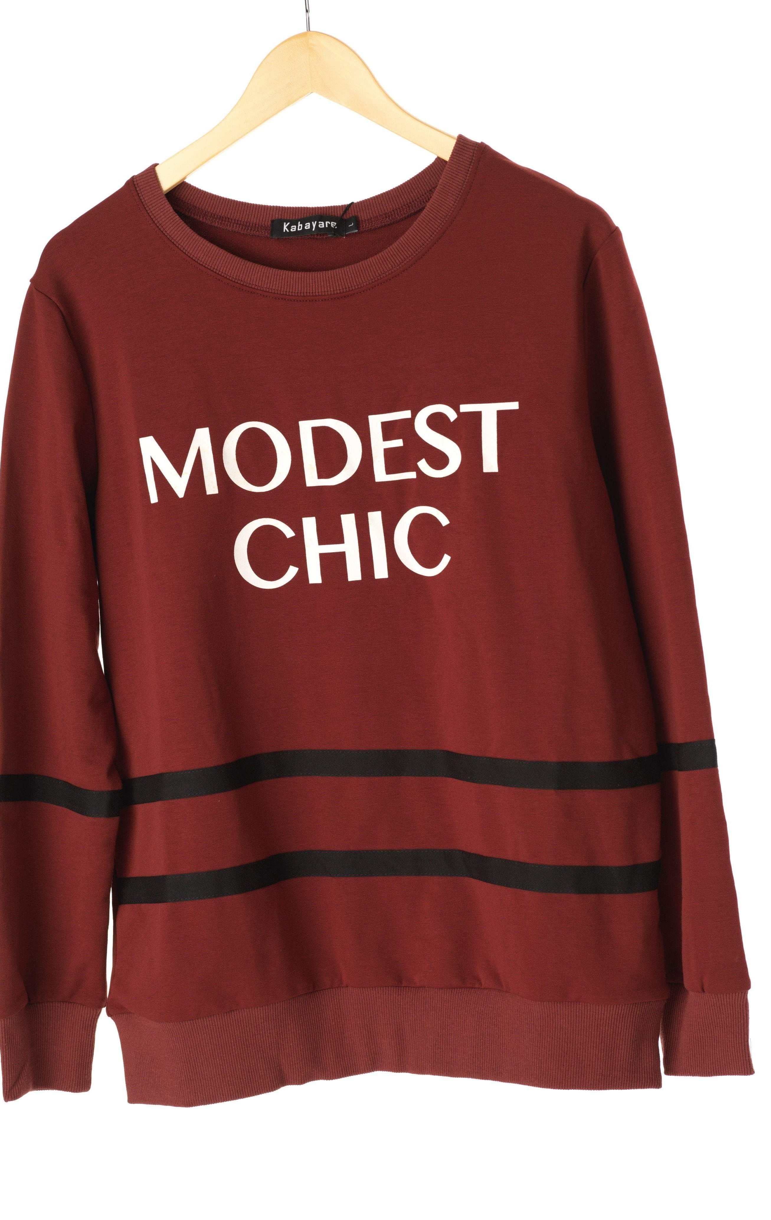 Maroon Modest Chic Sweater Kabayare
