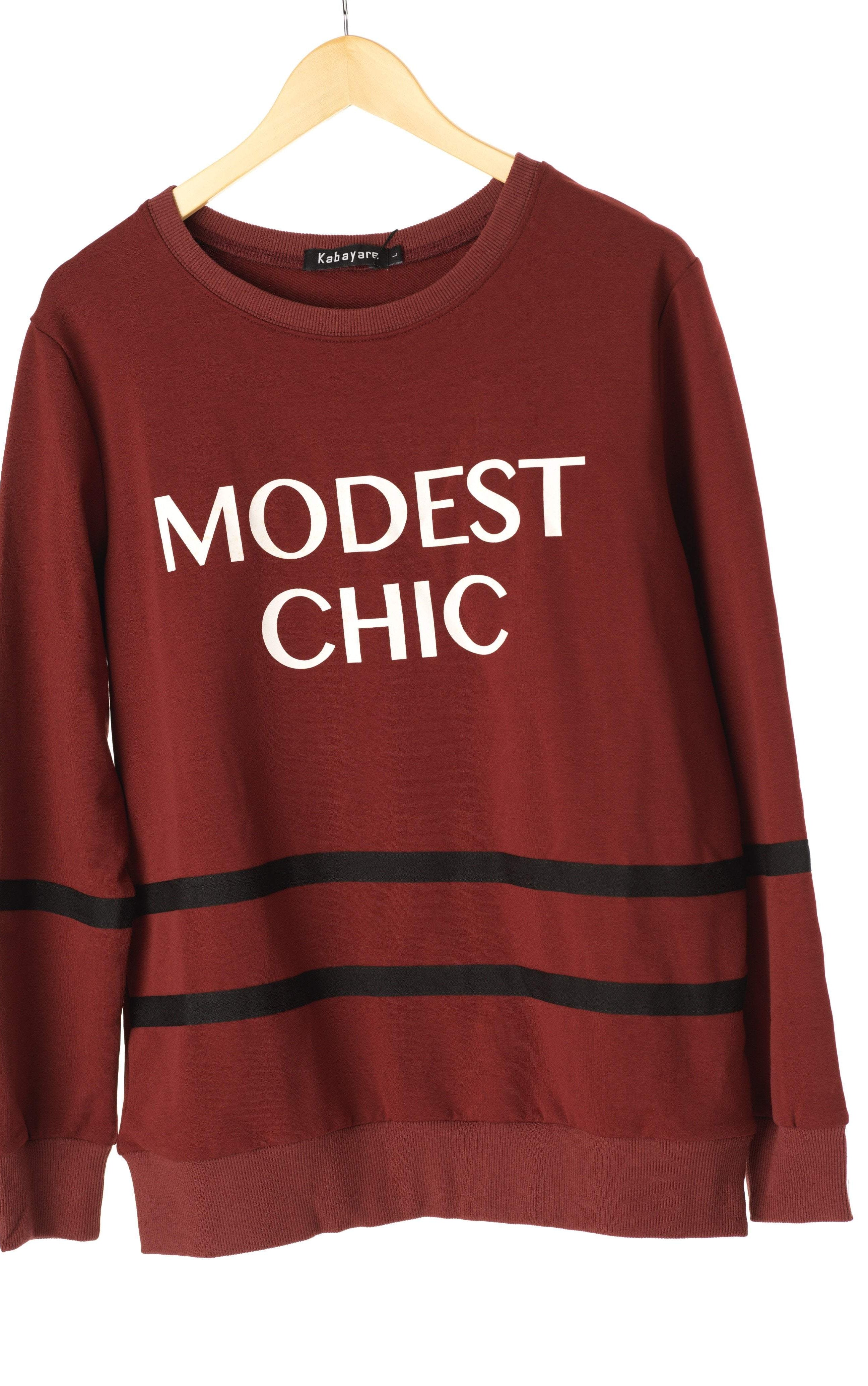 Maroon Modest Chic Sweater Kabayare