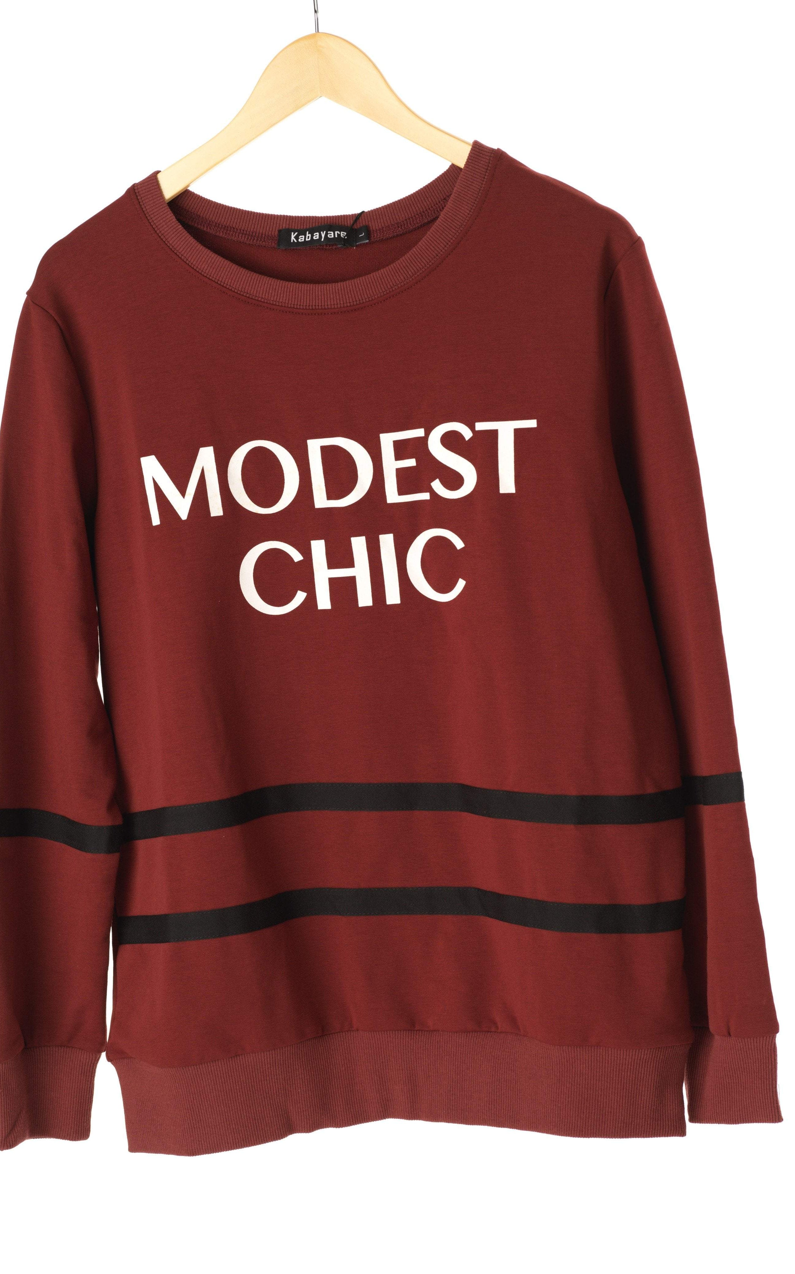 Maroon Modest Chic Sweater Kabayare