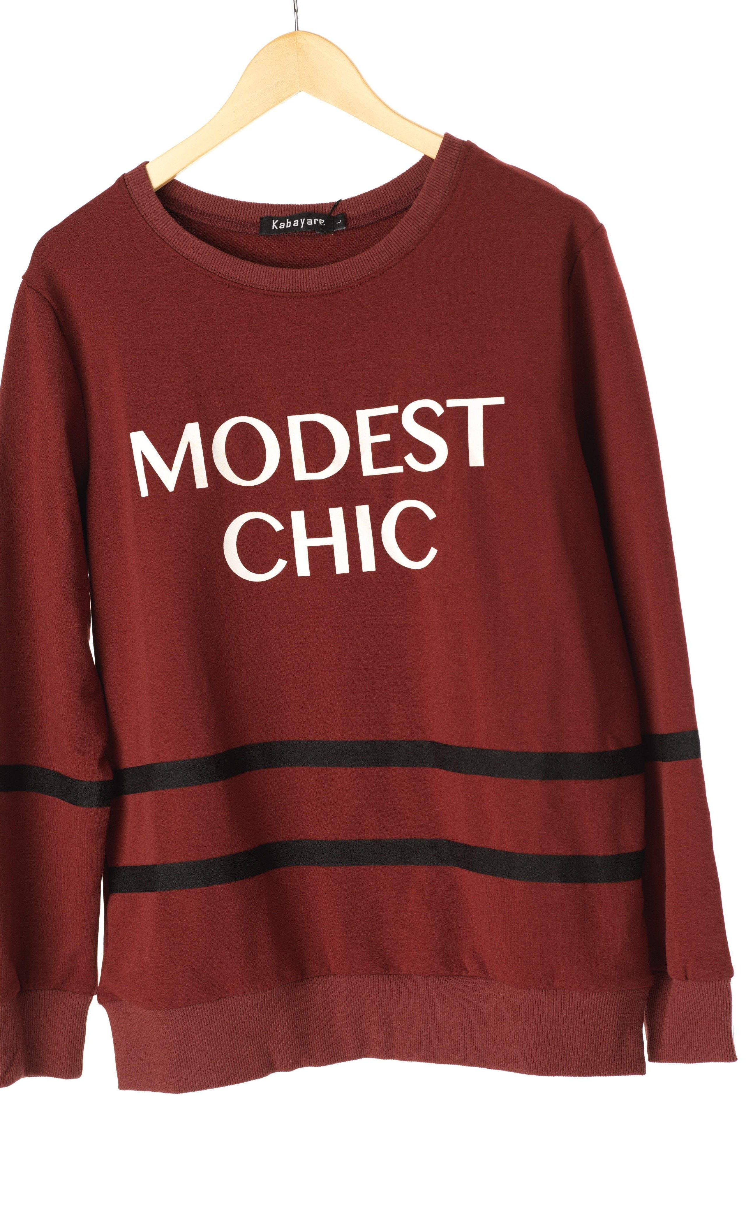 Maroon Modest Chic Sweater Kabayare