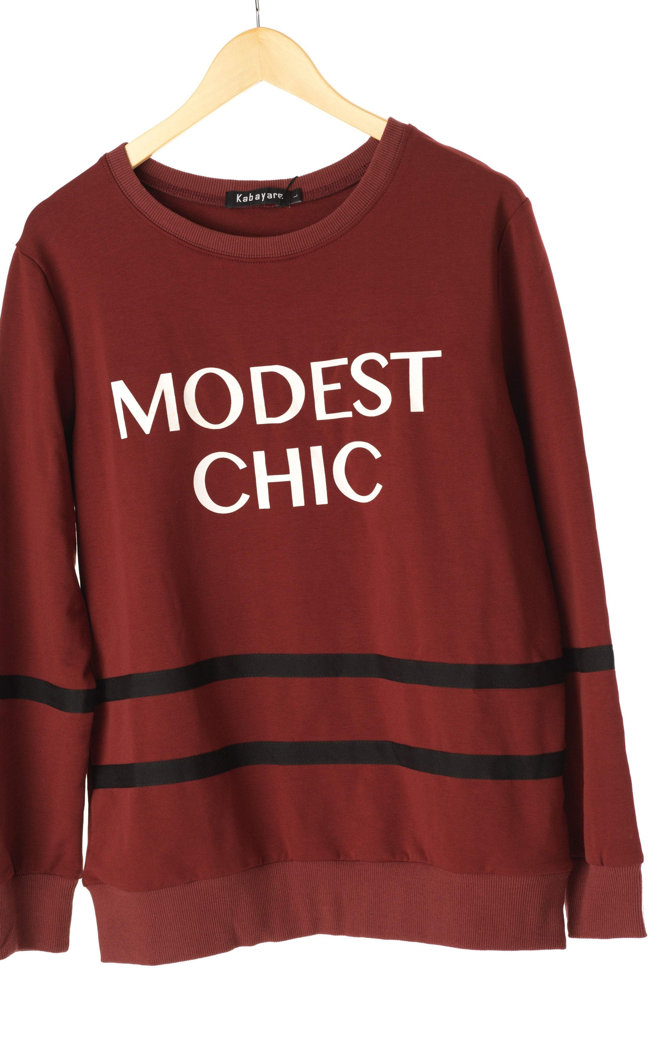 Maroon Modest Chic Sweater Kabayare
