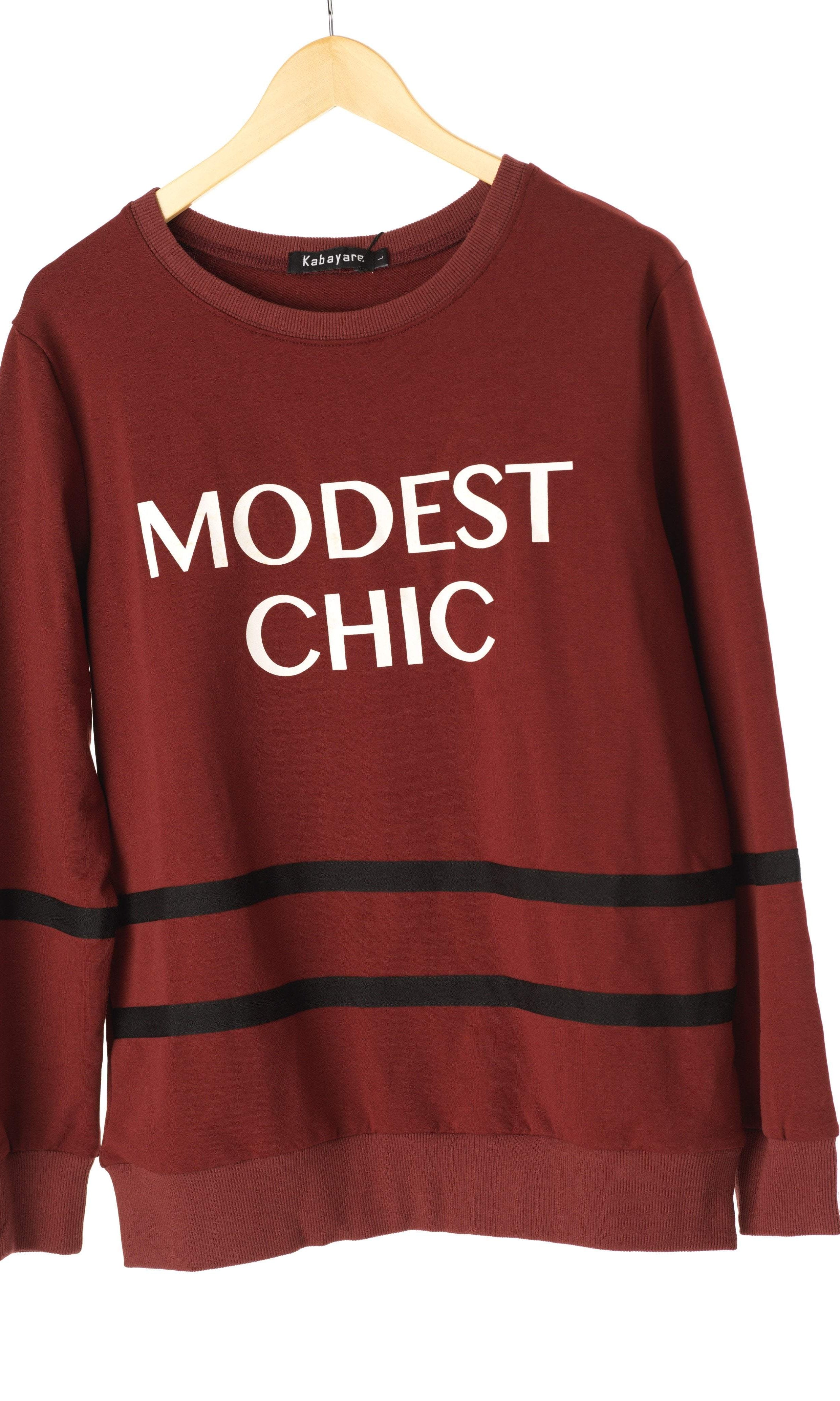 Maroon Modest Chic Sweater Kabayare