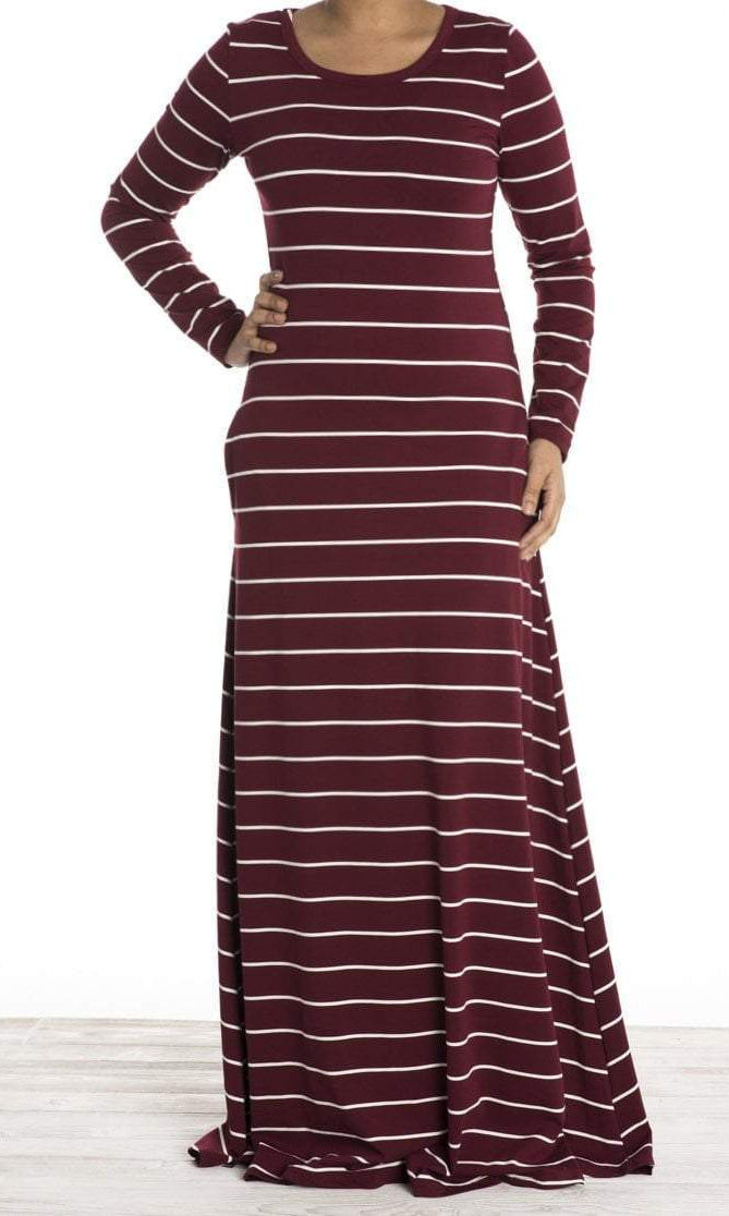 Maroon stripe Jersey dress Kabayare