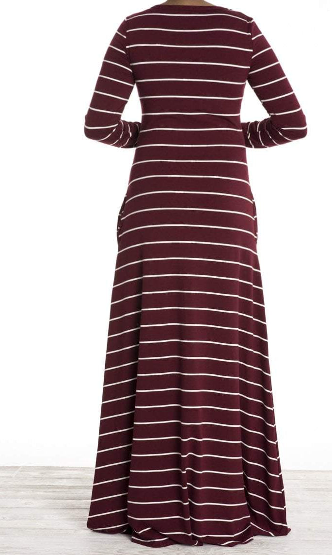 Maroon stripe Jersey dress Kabayare