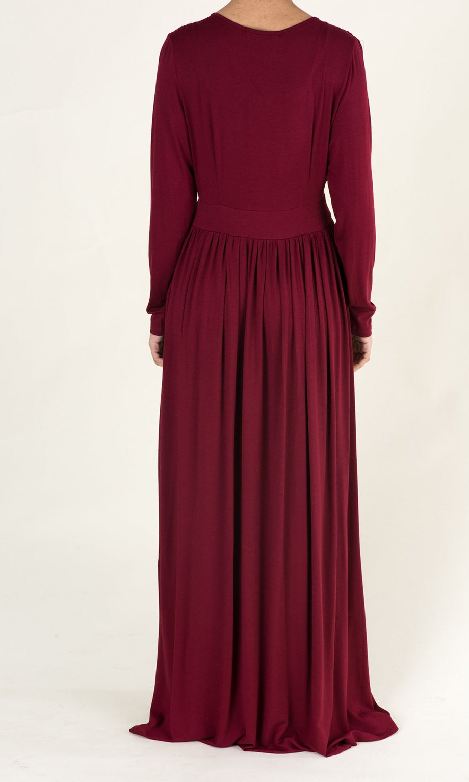 Maroon V-Neck Jersey Maxi Dress Kabayare