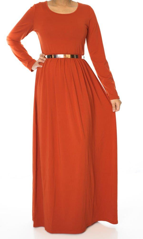Marsala Milk Silk Maxi Dress Kabayare