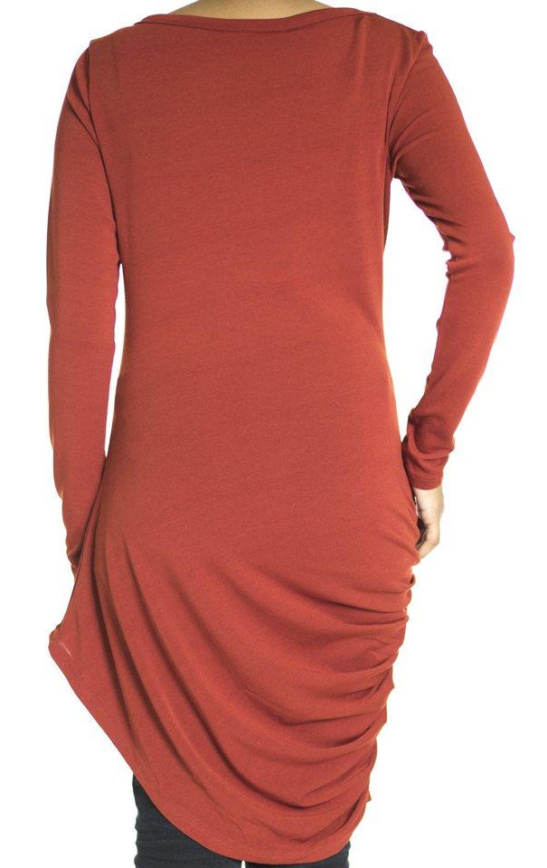 Marsala Twist Drape Top Kabayare