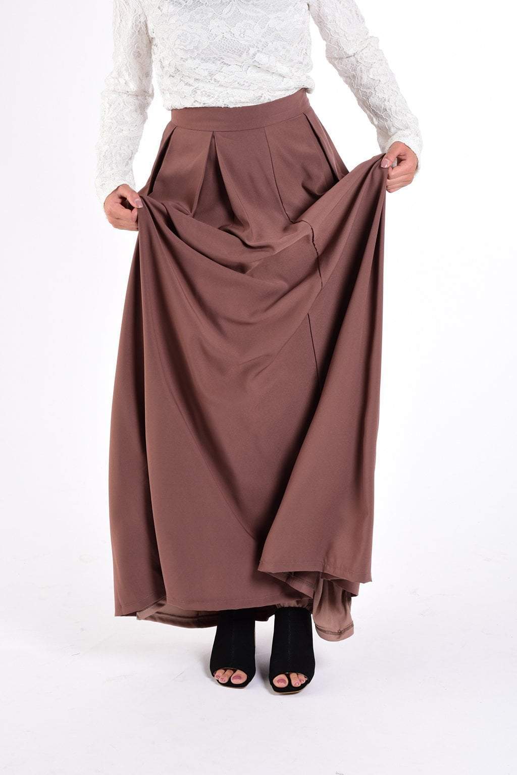 mauve Flare Maxi Skirt Kabayare