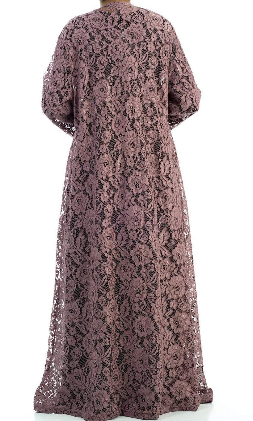 Mauve Lace Maxi Cardigan Kabayare