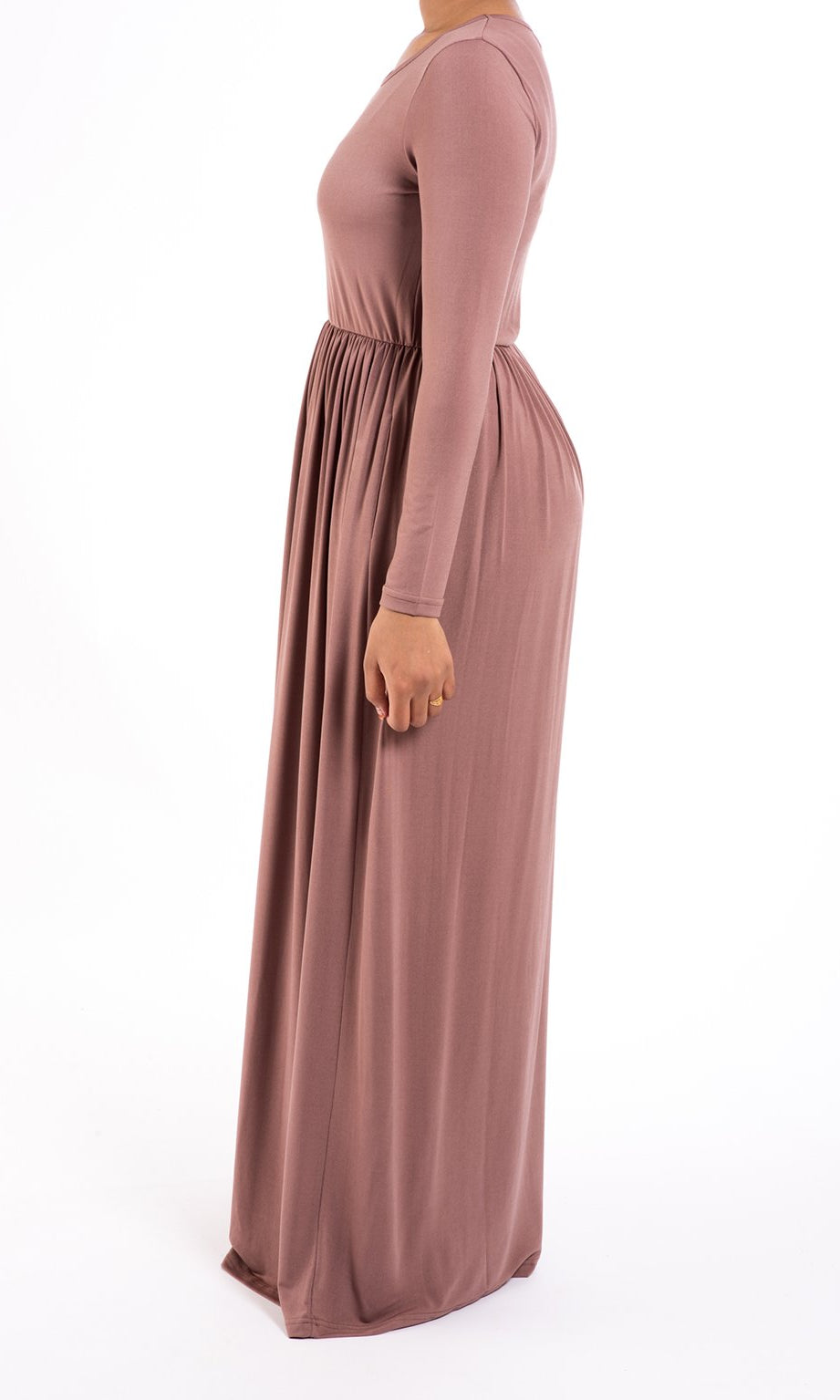 Mauve Milk Silk Maxi Dress / Pockets Kabayare