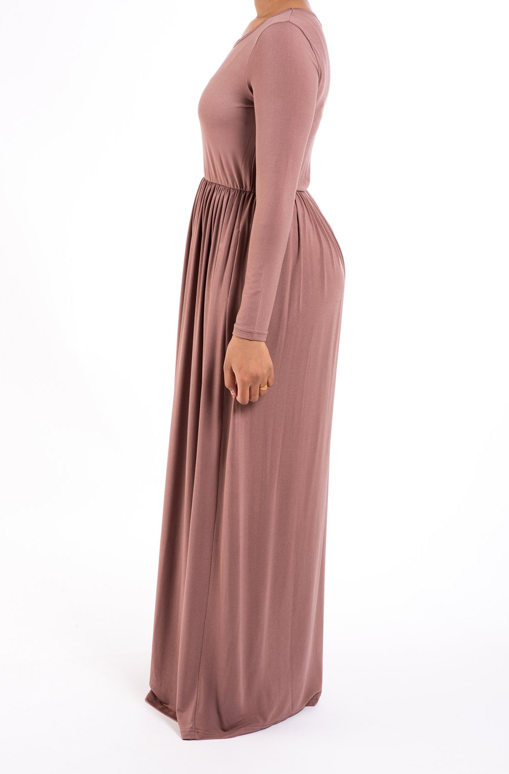Mauve Milk Silk Maxi Dress / Pockets Kabayare