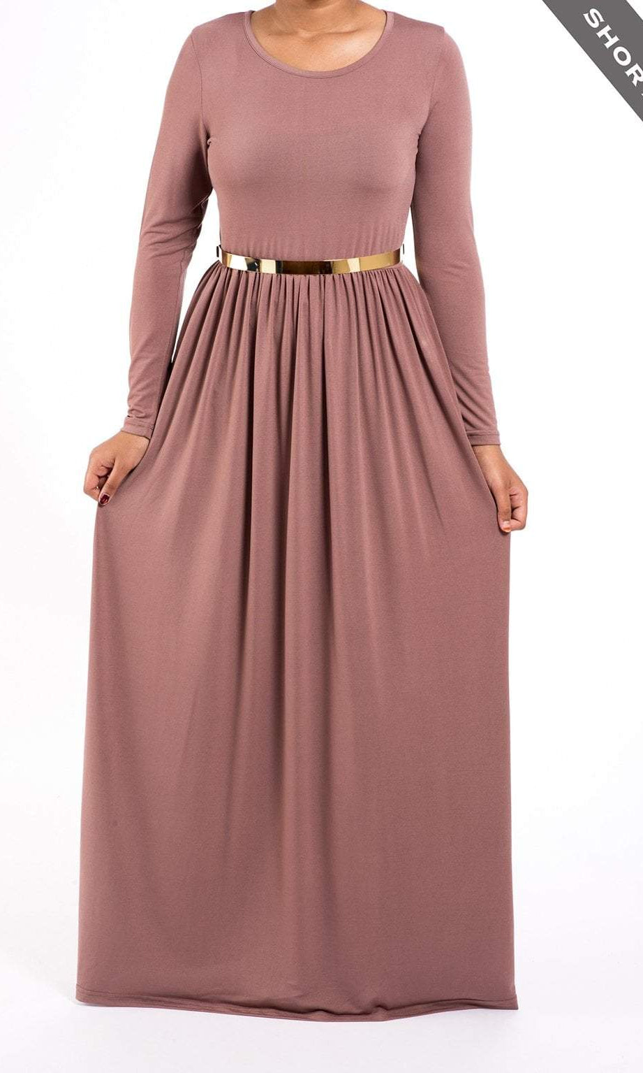Mauve Milk Silk Maxi Dress (SHORT) Kabayare