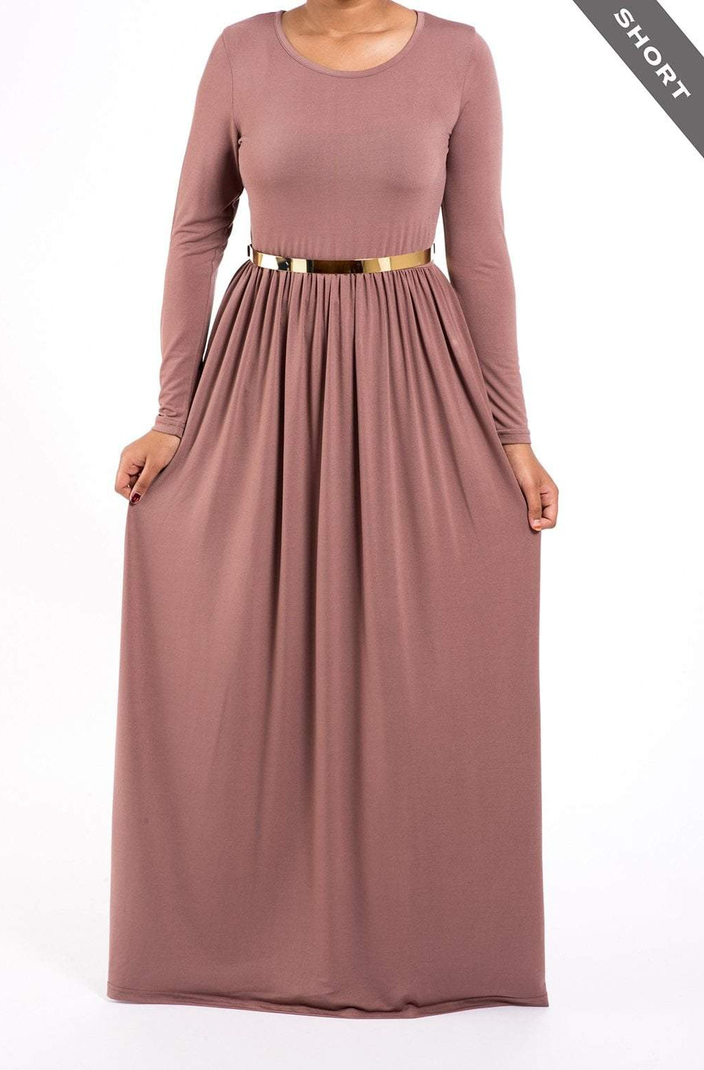 Mauve Milk Silk Maxi Dress (SHORT) Kabayare