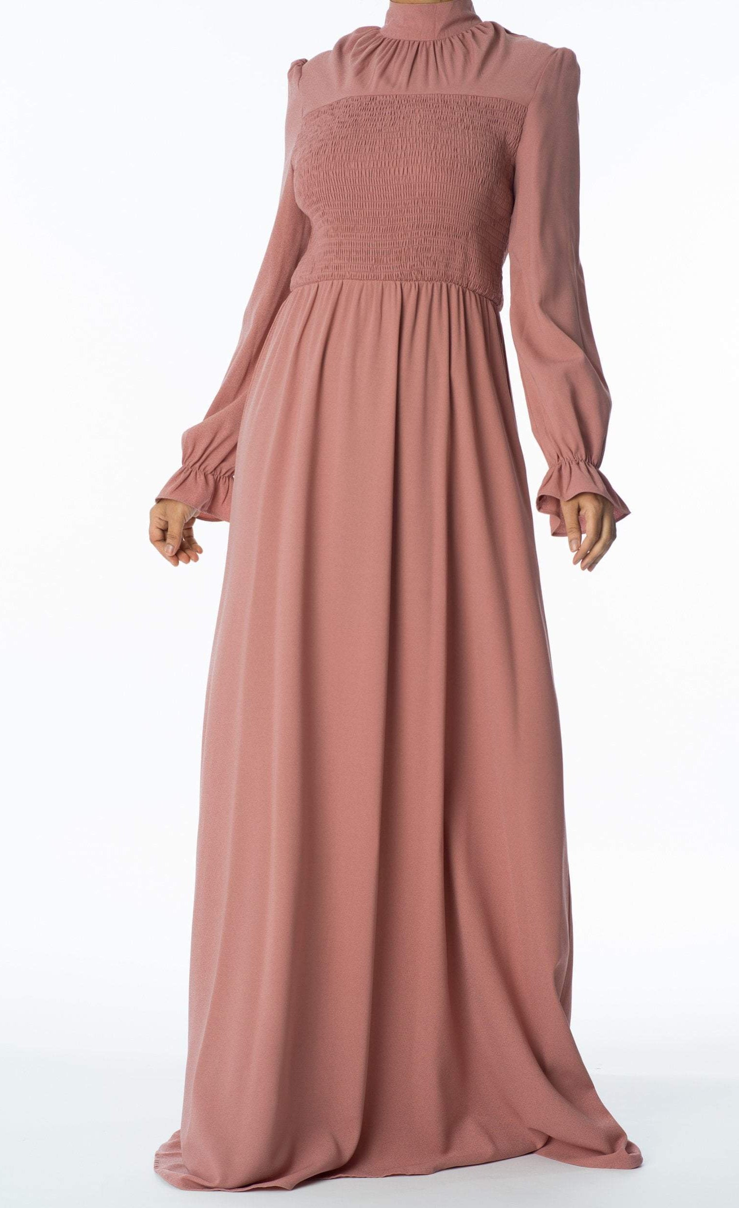 Mauve Smocked maxi dress Kabayare