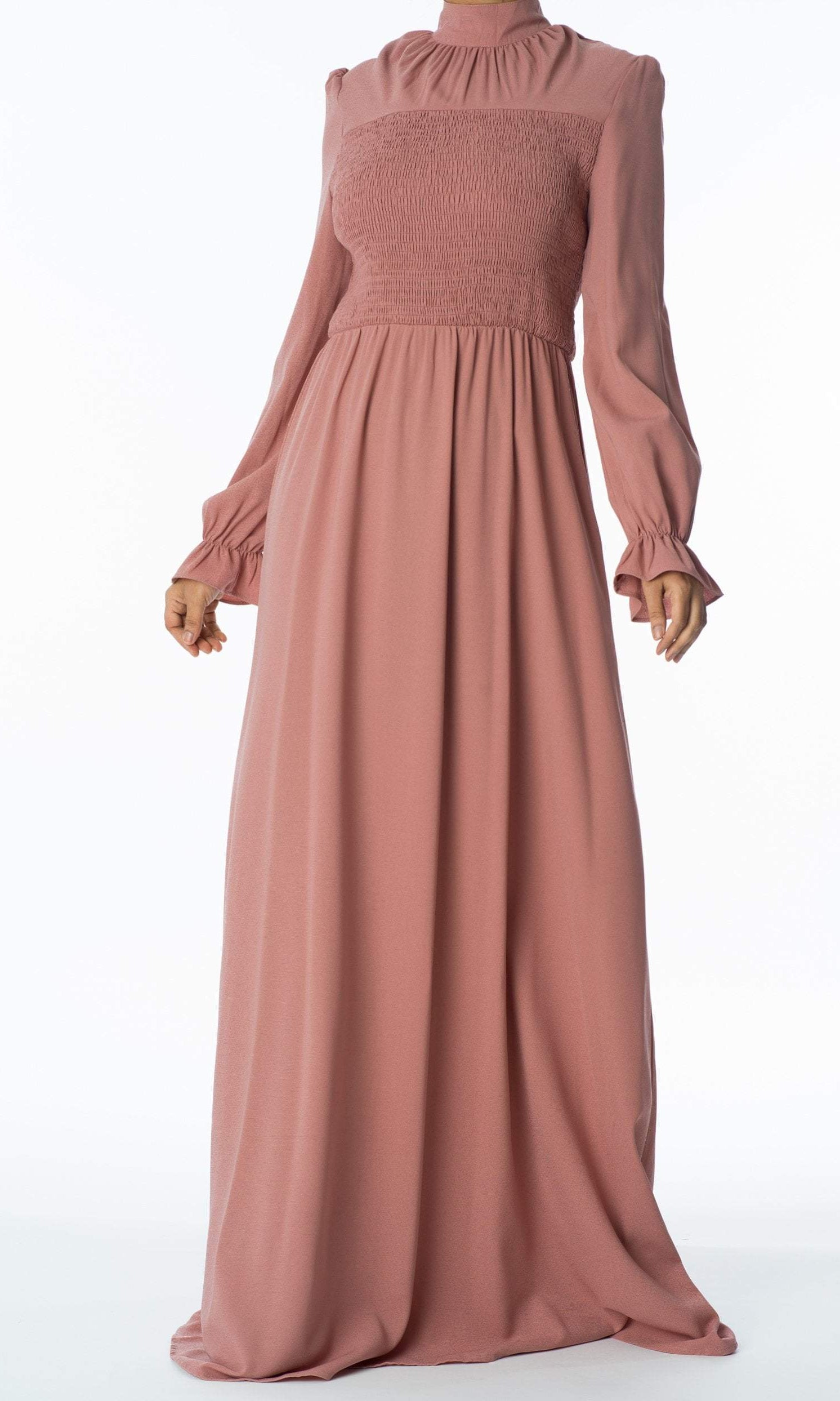 Mauve Smocked maxi dress Kabayare