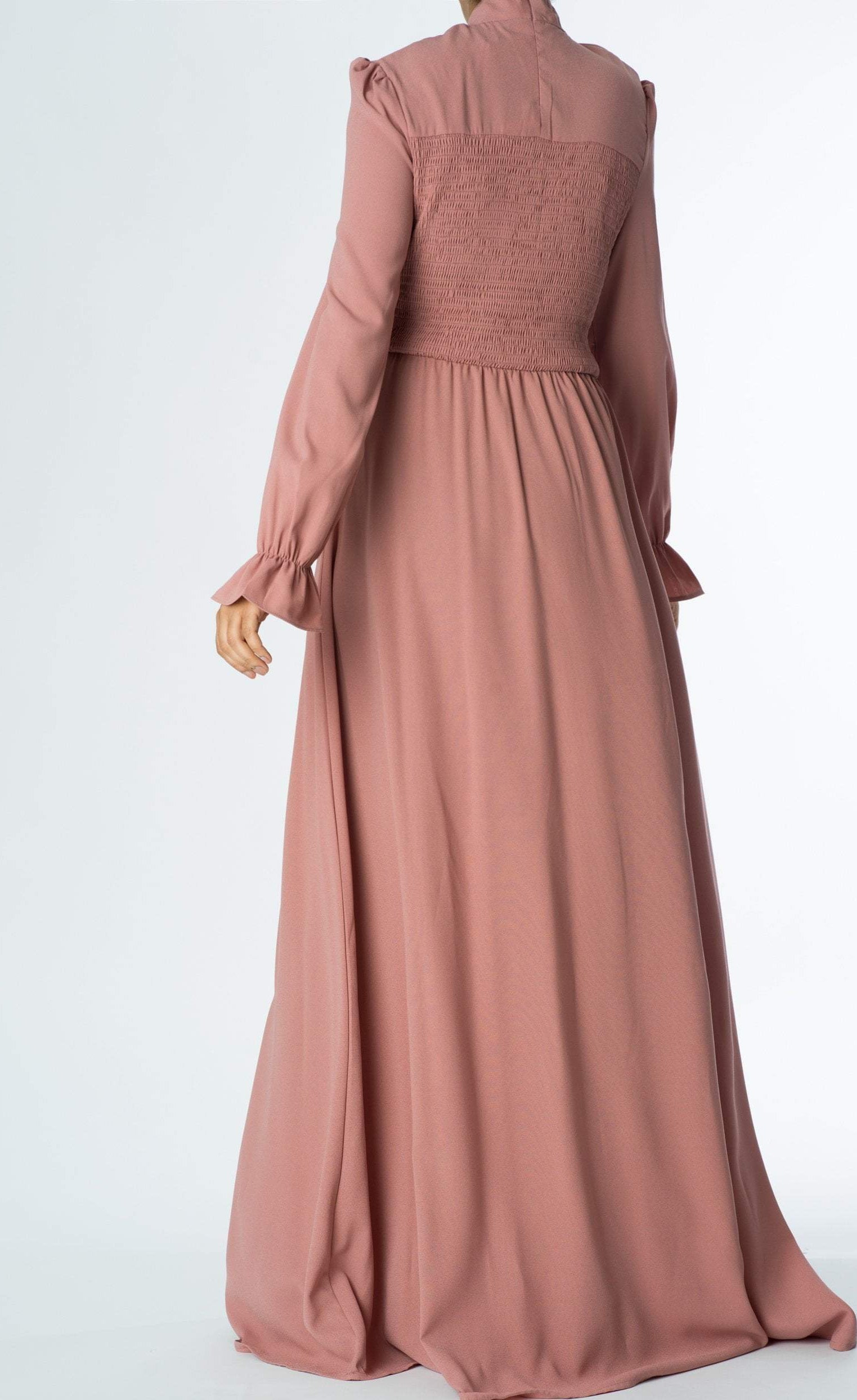 Mauve Smocked maxi dress Kabayare