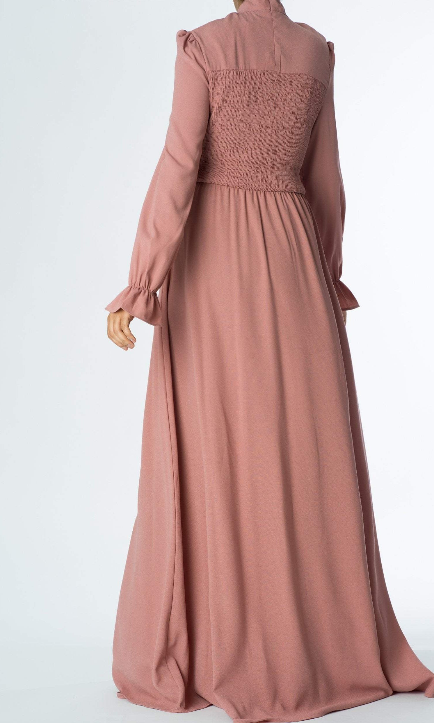 Mauve Smocked maxi dress Kabayare